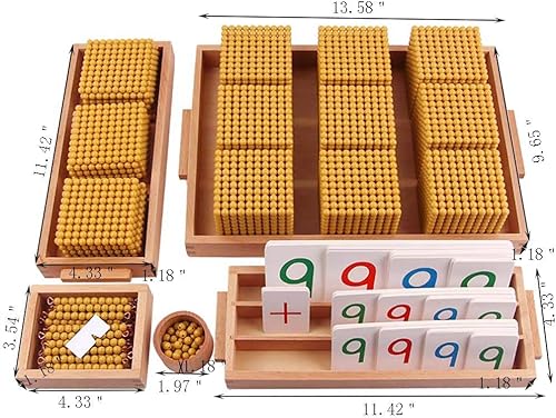 Miniatura 2 de Kghios Montessori Cuentas de oro Materiales Sistema decimal Banco Juego Montessori Matemáticas Matemáticas Materiales de Ayuda para la Enseñanza