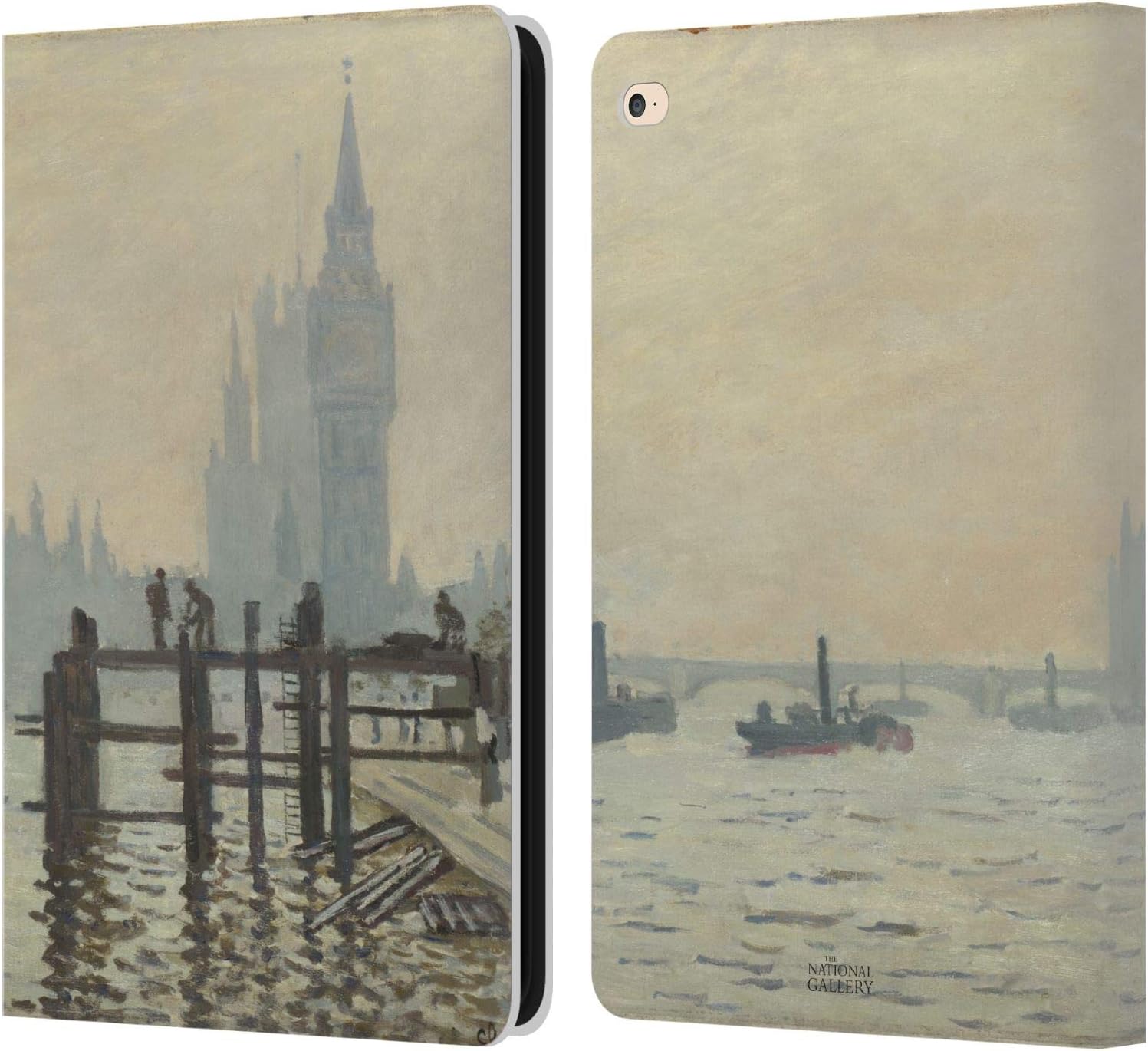 Head Case Designs Officially Licensed The National Gallery Monet Thames Art Leather Wallet Case Compatible with Apple iPad Air 2 (2014)
