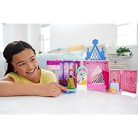 Mattel Disney Frozen Toys, Anna Doll House Stackable Castle with Small Doll, Olaf Figure & 7 Furniture & Accessories, Inspired by the Movie