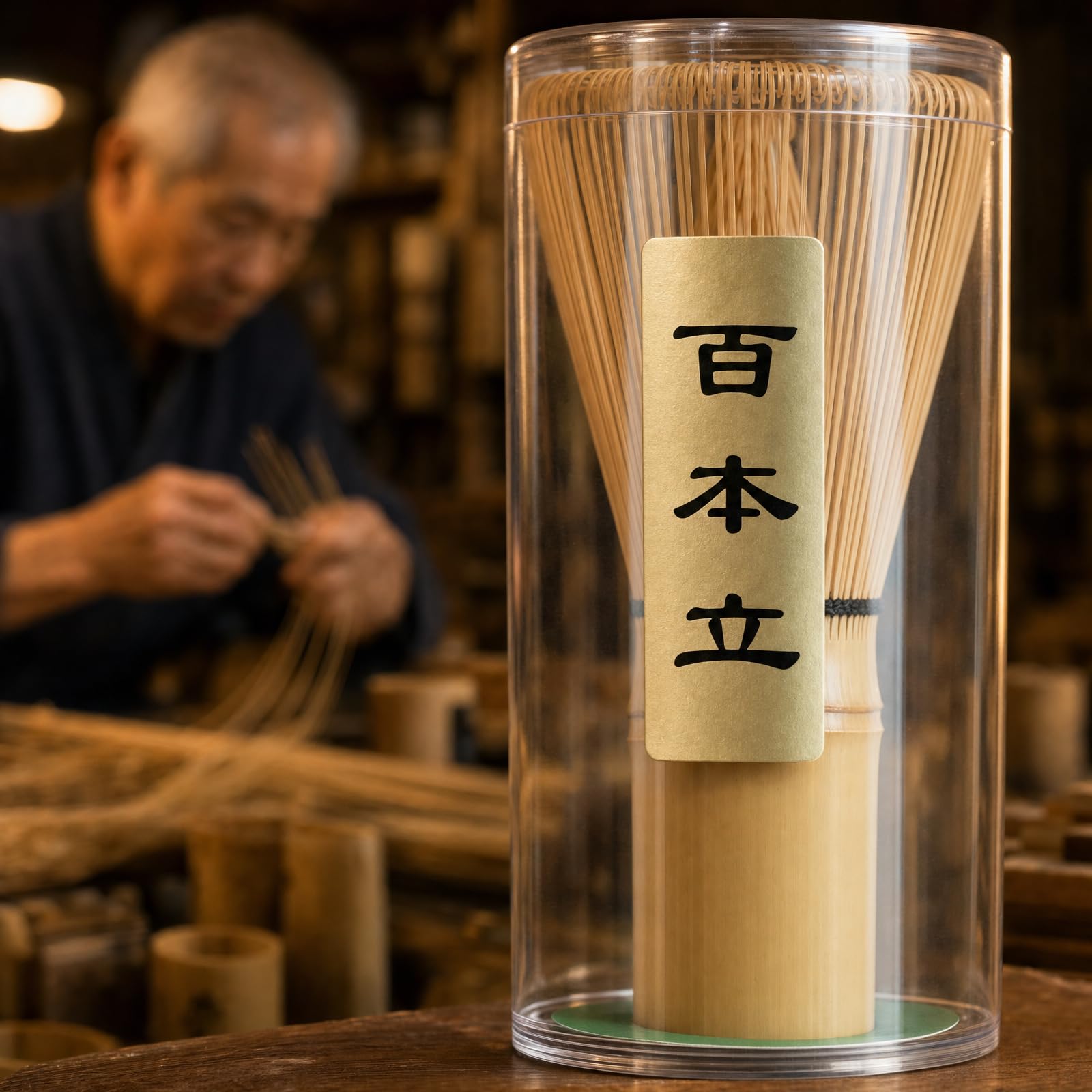Mepham Premium Matcha Besen Chasen aus Bambus Traditioneller Japanischer Bambusbesen fur die PerfekteTeezeremonie, 100 Prongs Matcha Whisk fur Feinen Schaum undAuthentischen Geschmack