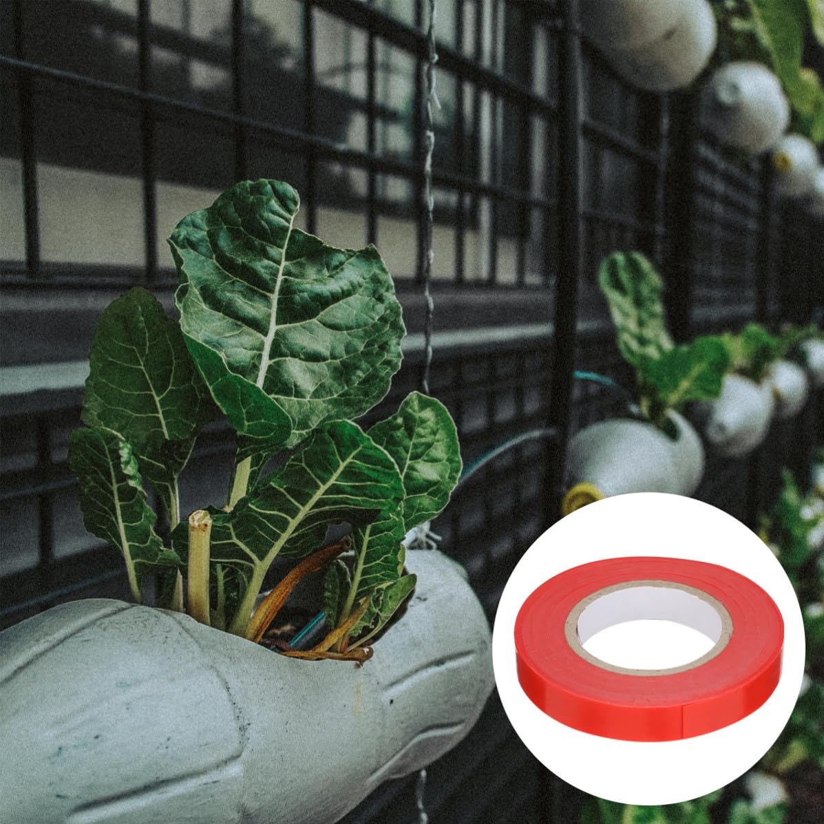 CHILDWEET Nastro Adesivo per Legare Piante 10 Pezzi in PVC Rosso per Pomodori e Peperoni, Riutilizzabile Senza Nodi, per Giardino e Piante da Interno
