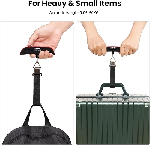Miniatura 8 de BAGAIL Báscula digital de equipaje, báscula de equipaje colgante de 110 libras con pantalla LCD retroiluminada, báscula de pesaje portátil para