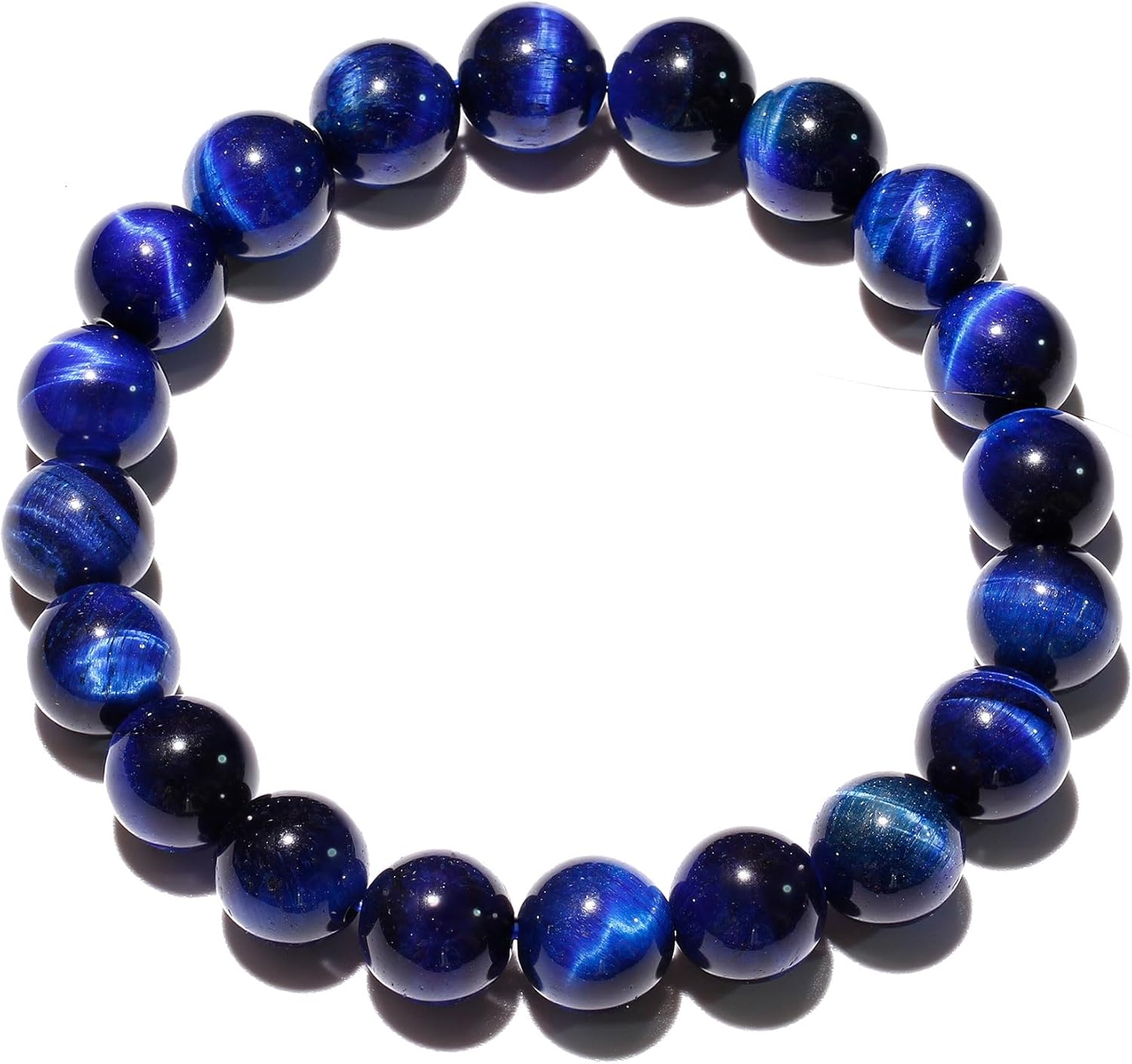 Gem Semi Precious Gemstone Beaded Bracelets Spiritual Crystals Unisex Stretch Bracelets for Women and Men 10mm Round Beads