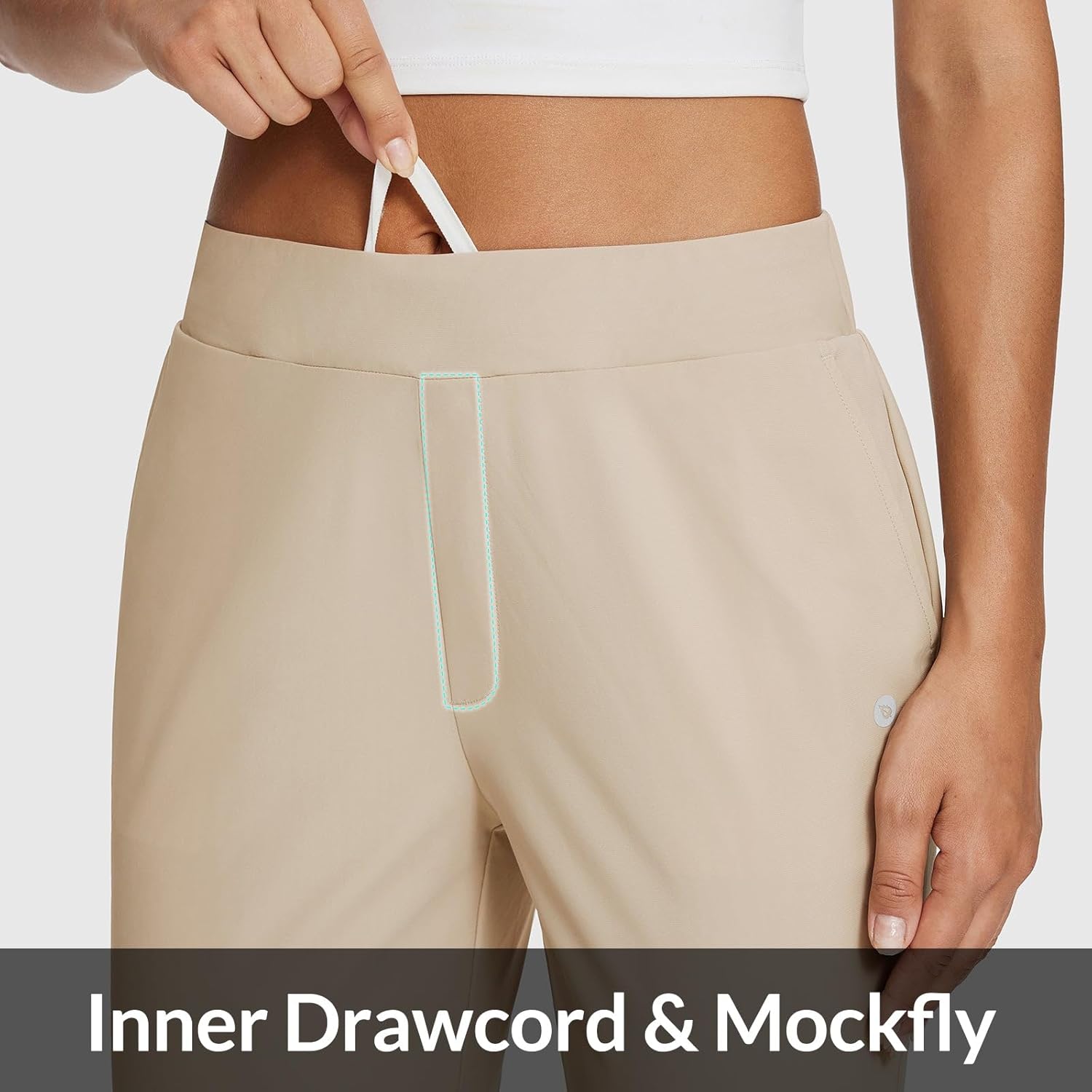 baleaf Womens Travel Pants Lightweight Stretch with Zipper Pockets Petite Ankle Dressy Golf Work Business Casual Slacks - Image 4