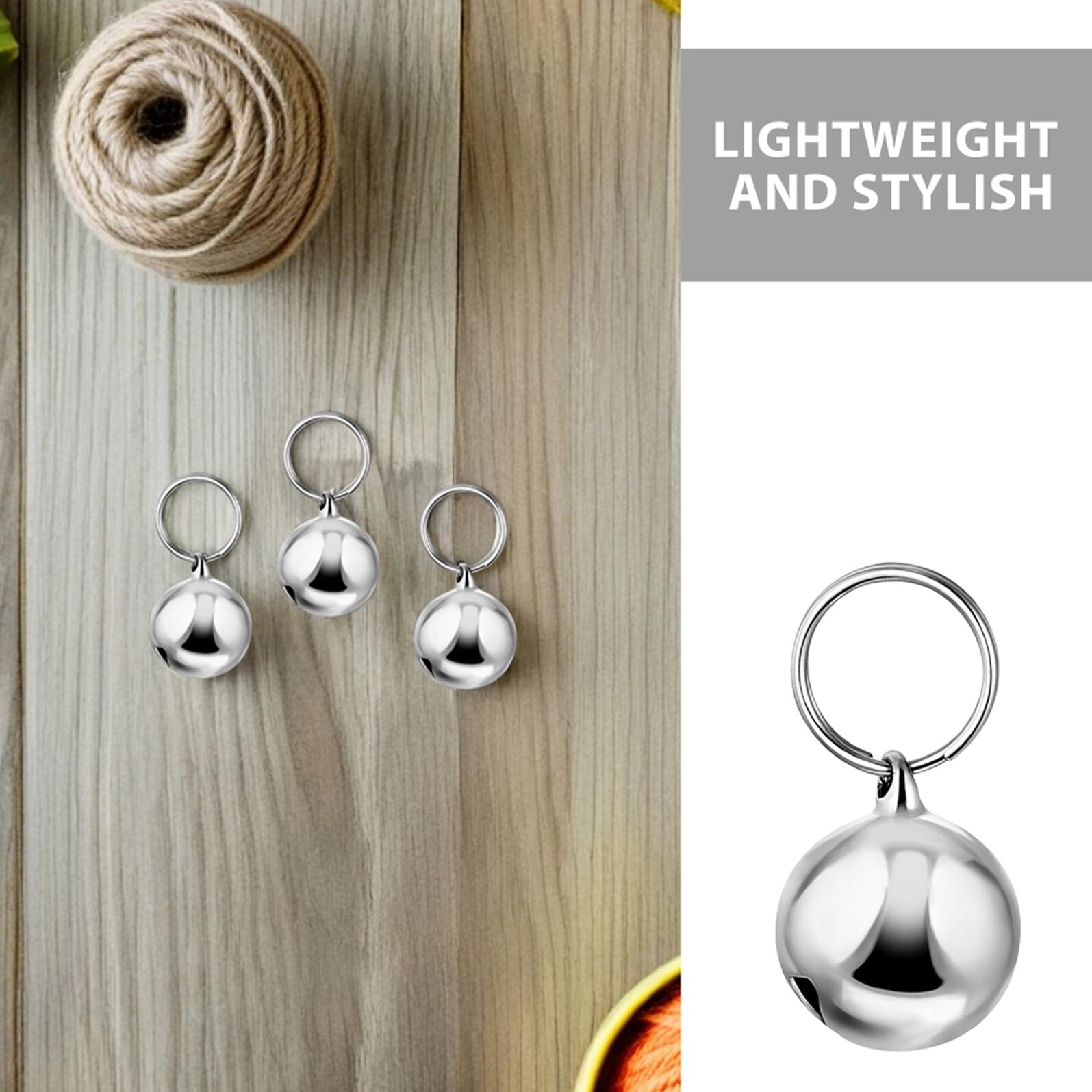 12 Clochettes en Métal Argenté pour Collier d'animaux, Son Clair et Fixation Facile, Accessoires Festifs pour Activités Extérieures et Entraînement