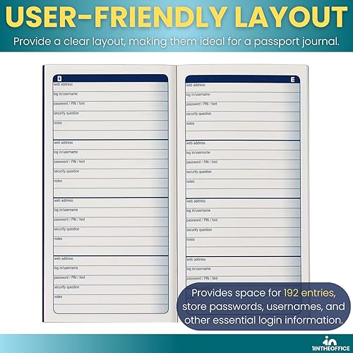 Miniatura 3 de 1InTheOffice Libro de guardián de contraseñas, diario de contraseñas, organizador de contraseñas para nombres de usuario, inicios de sesión y