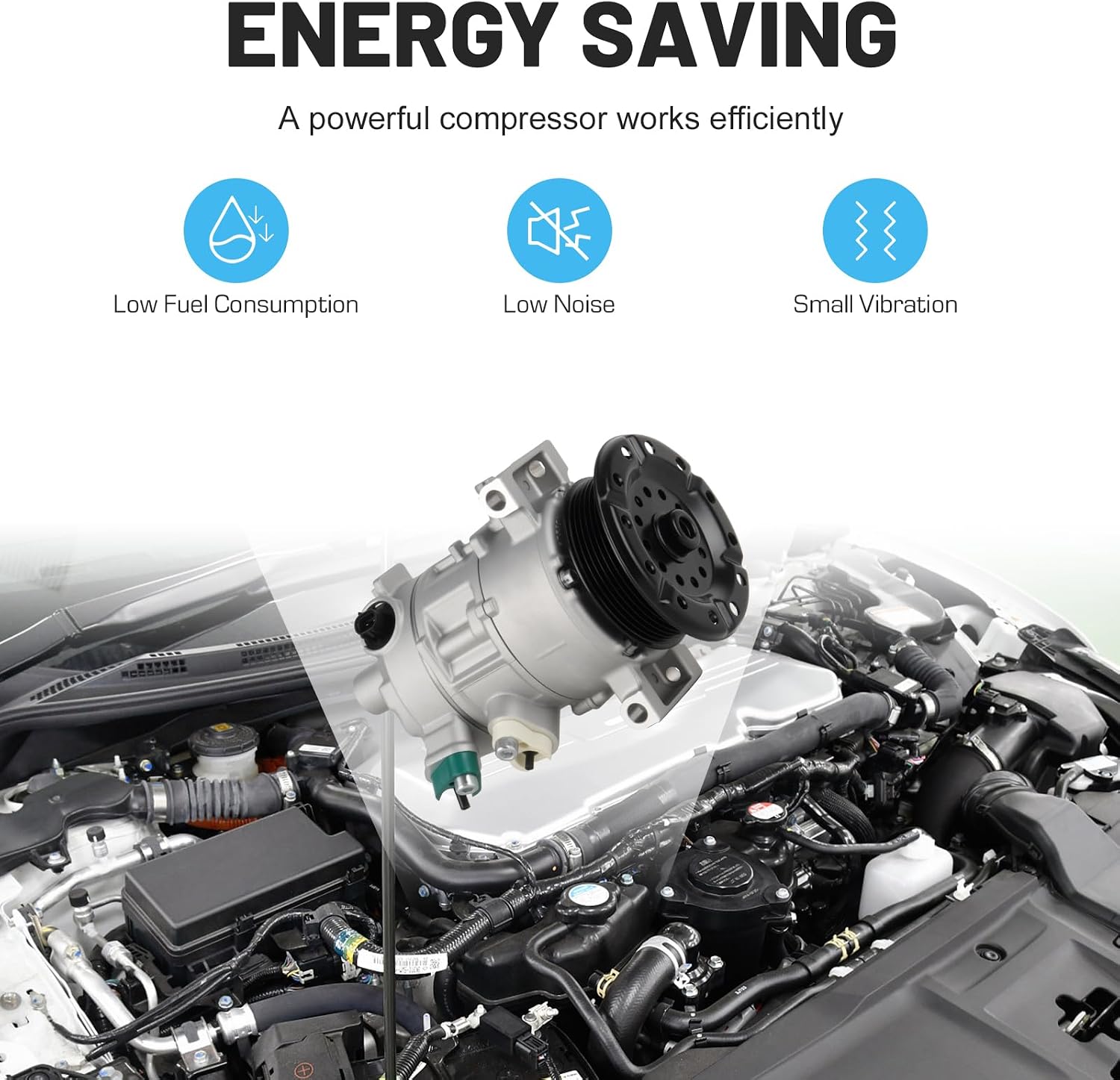 ILONPA New AC Air Conditioning Compressor with Clutch for Jeep Compass & Patriot 2007-2008 2.0L 2.4L, for Dodge Caliber 07-08 1.8L 2.0L 2.4L, 98395 97395