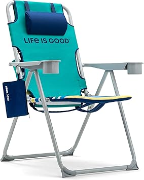 Amazon Com Life Is Good Backpack Lawn Chair Tall Rocket Green Garden Outdoor