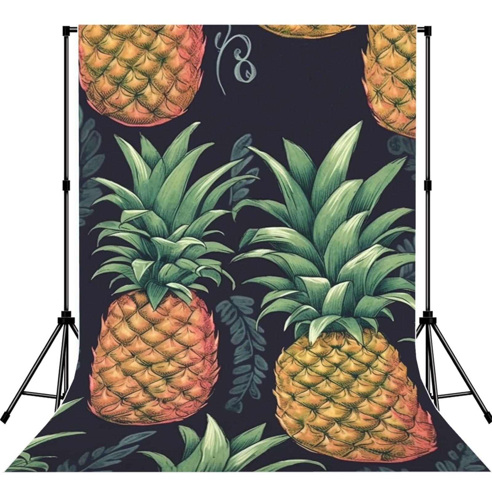 Backdrop Background for Photography,5 x 7 ft Photo Backdrops Pineapple Curtain Drapes,Photoshoot Props Seamless Background Curtain for Party Portrait Booth Video Studio
