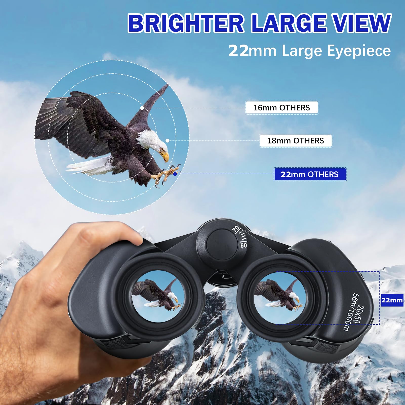 K&F Concept Binocolo per adulti 10 x 42 HD Binocolo nero BAK4 con supporto per montaggio del treppiede, per birdwatching, caccia, escursionismo, visite turistiche