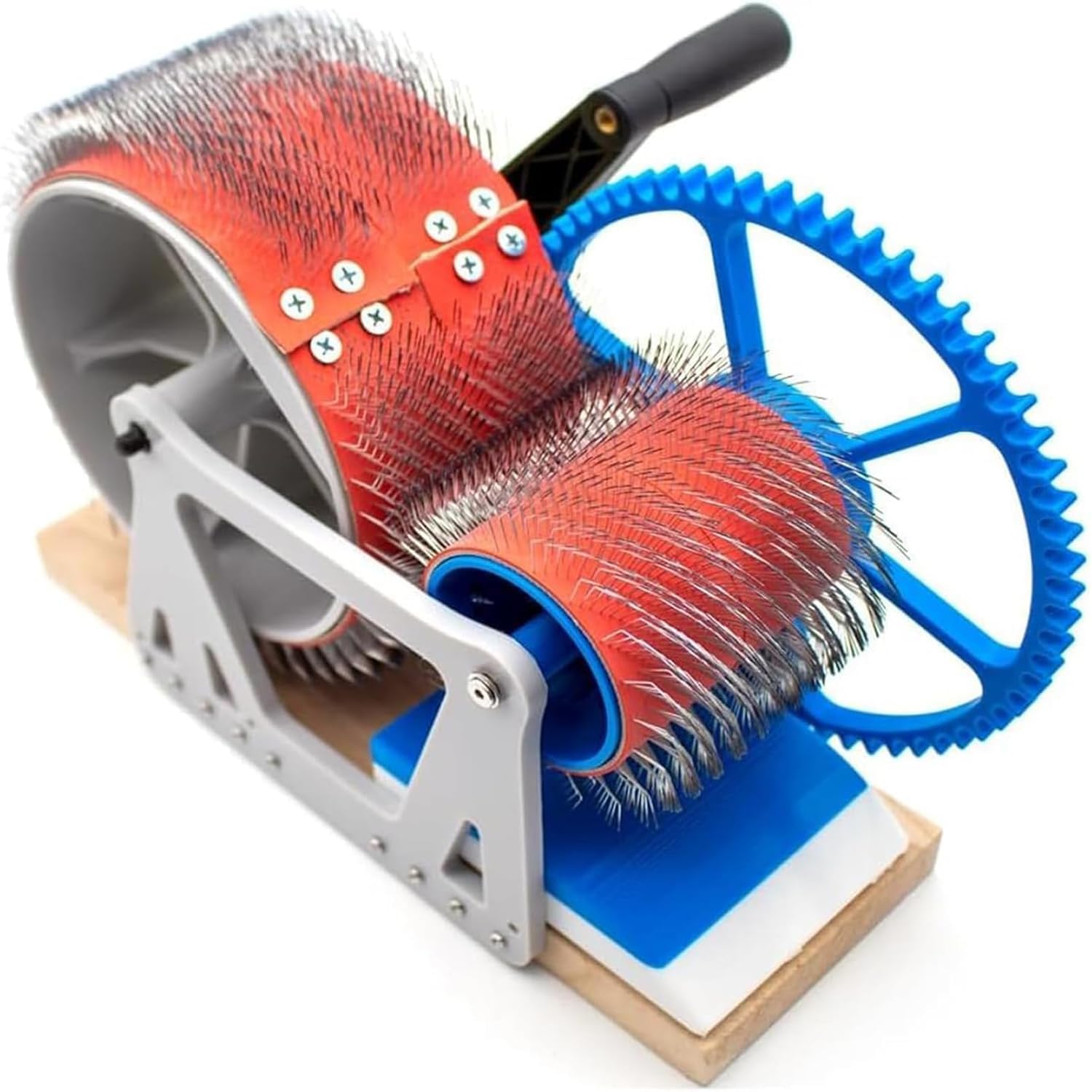 Cardatrice manuale per lana, miscelazione e pettinatura rapida del colore, rimuove le impurità delle fibre, tavola di miscelazione in legno per realizzare feltrini fai da te, filatura
