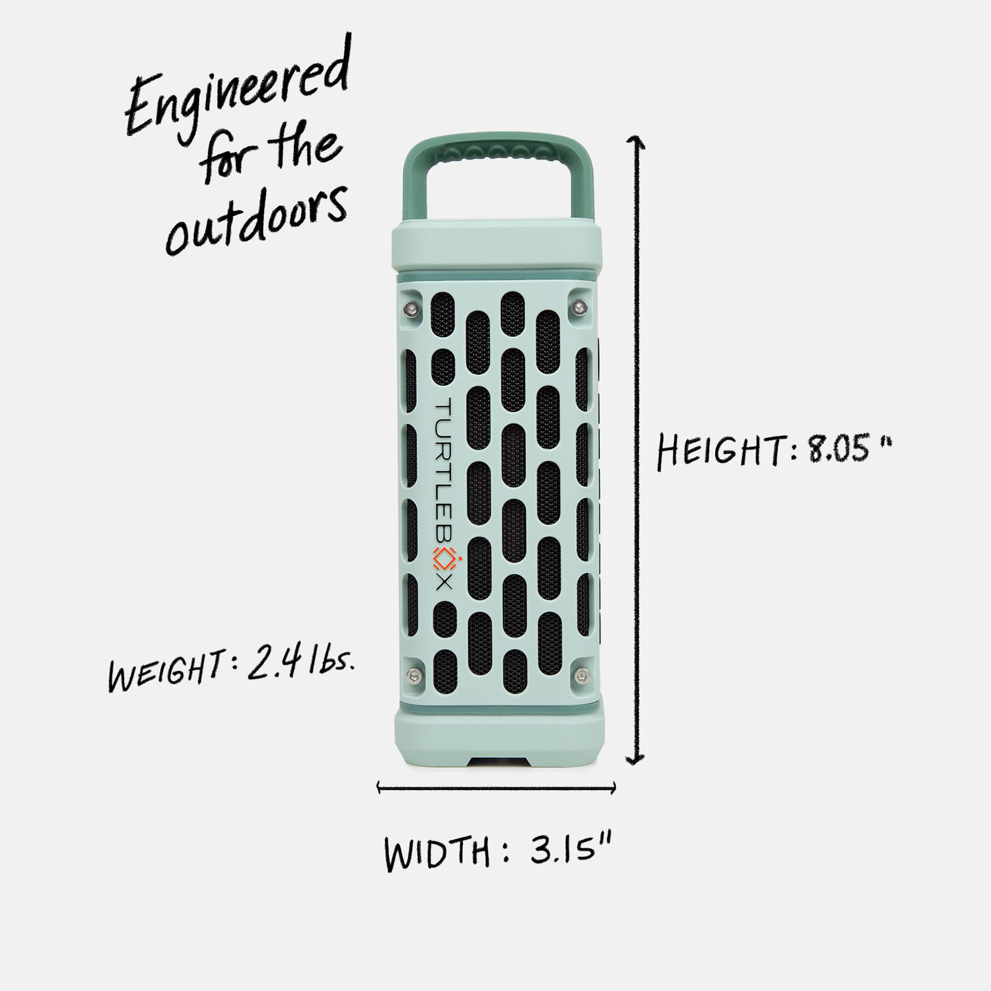 Turtlebox Ranger: Loud! Outdoor Portable Bluetooth 5.4 Speaker | Rugged, Waterproof, Ultra-Portable | Plays to 105db, Deep Bass, Shockproof, Unlimited Pairing for Full Stereo Experience, River Rock