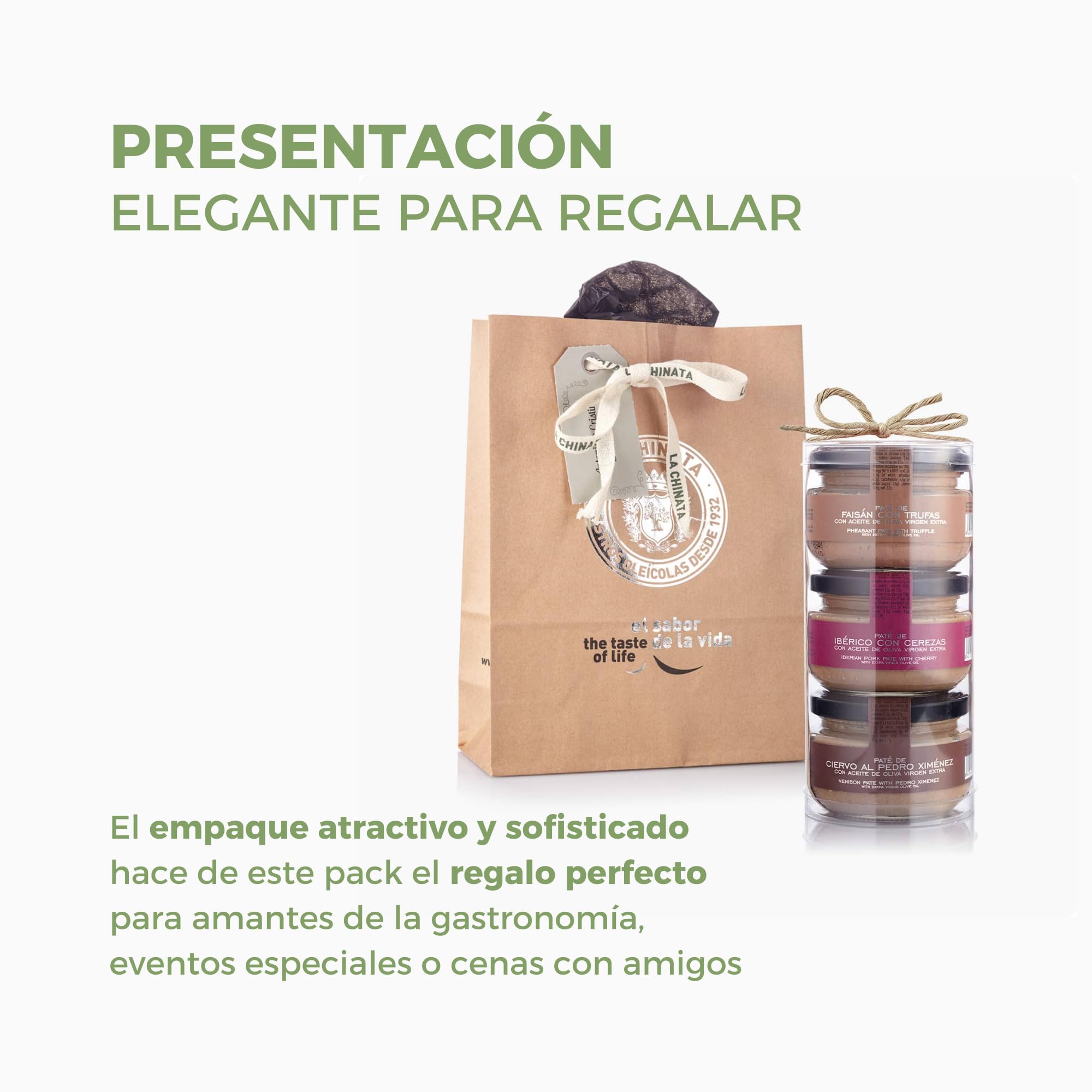 2 unidades - Pack 3 patés cárnicos - La Chinata - faisán con trufas - ibérico con cerezas - ciervo al Pedro Ximénez - surtido gourmet para aperitivos y tapas - sabores auténticos