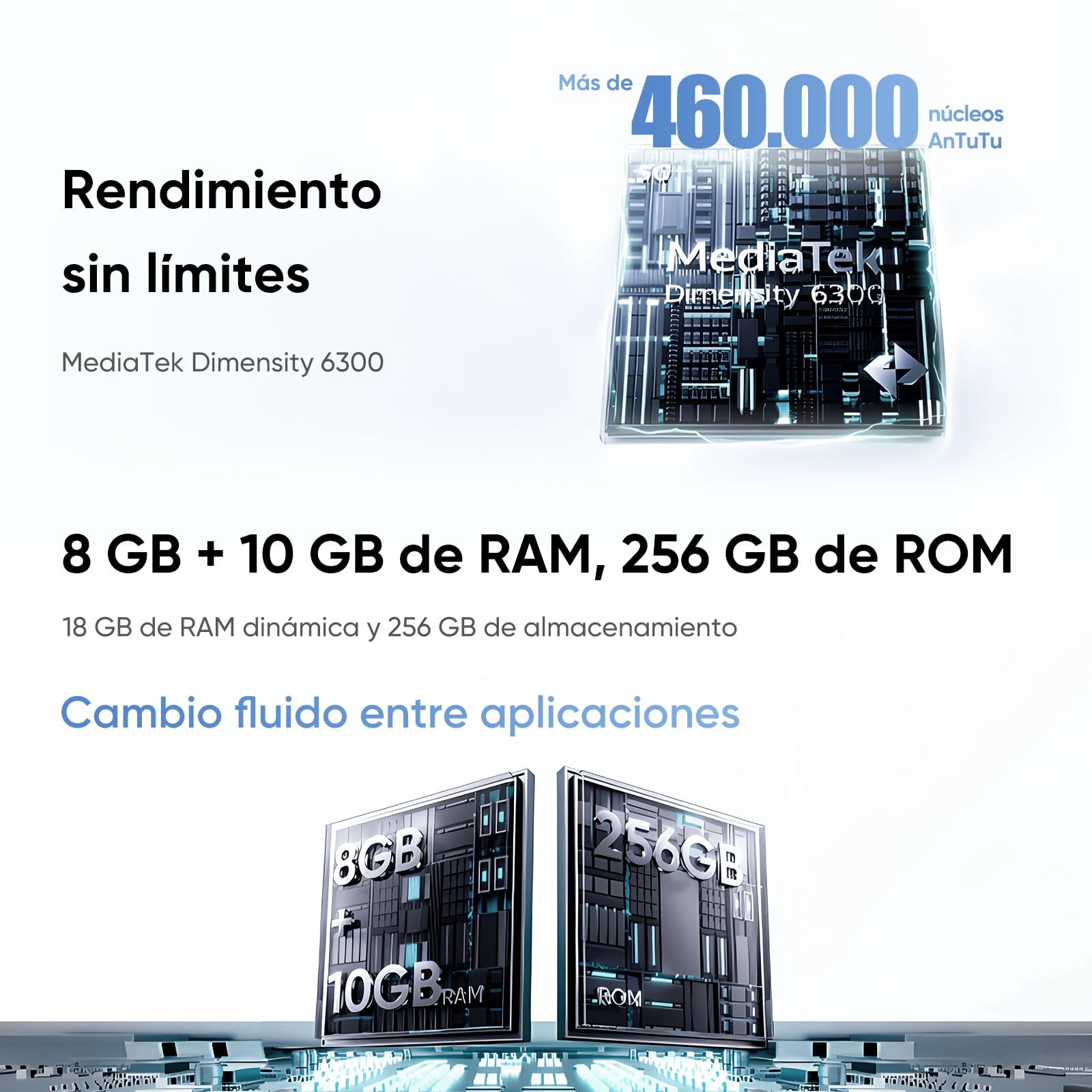 realme 14T 5G Smartphone de 8GB+256GB, procesador Dimensity 6300, Pantalla AMOLED para Esports de 6,67" y 120Hz, batería de 5260mAh, Resistencia al Agua IP69, Next Ai, Obsidiana Negra (sin Adaptador)