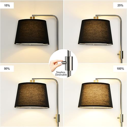 Miniatura 3 de Nintiue Actualizado Lámpara de pie regulable, bombilla LED Edison de 1000 lúmenes incluida, lámpara de pie de arco moderna con acabado en níquel