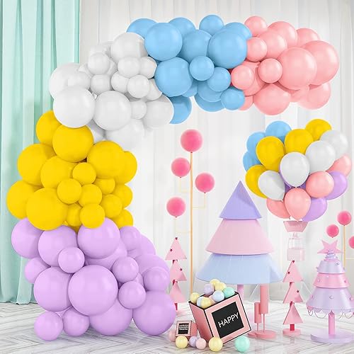 Vista 136 de Globos metálicos negros, 50 unidades, 5 pulgadas, acabado cromado, kit de guirnalda con globos de látex