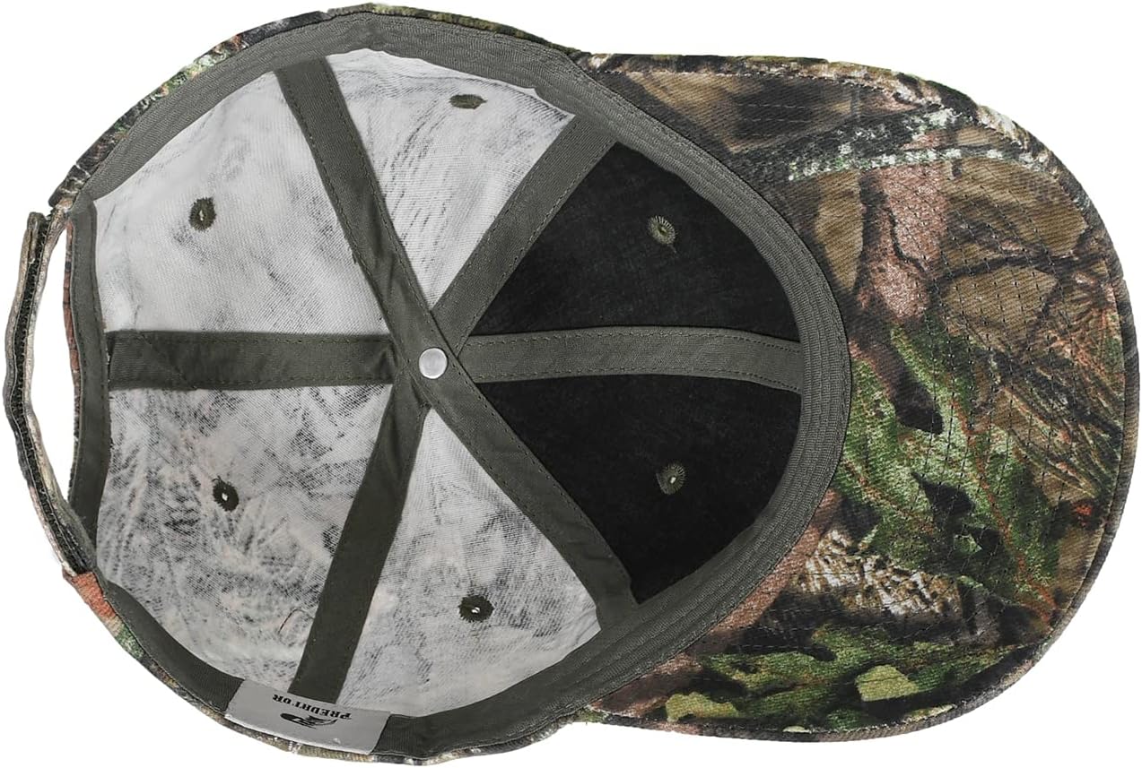 Hunting Hat for Men, Military Style Hat, Adjustable Cotton Camo Baseball Cap, Vintage Dad Hat for Outdoor