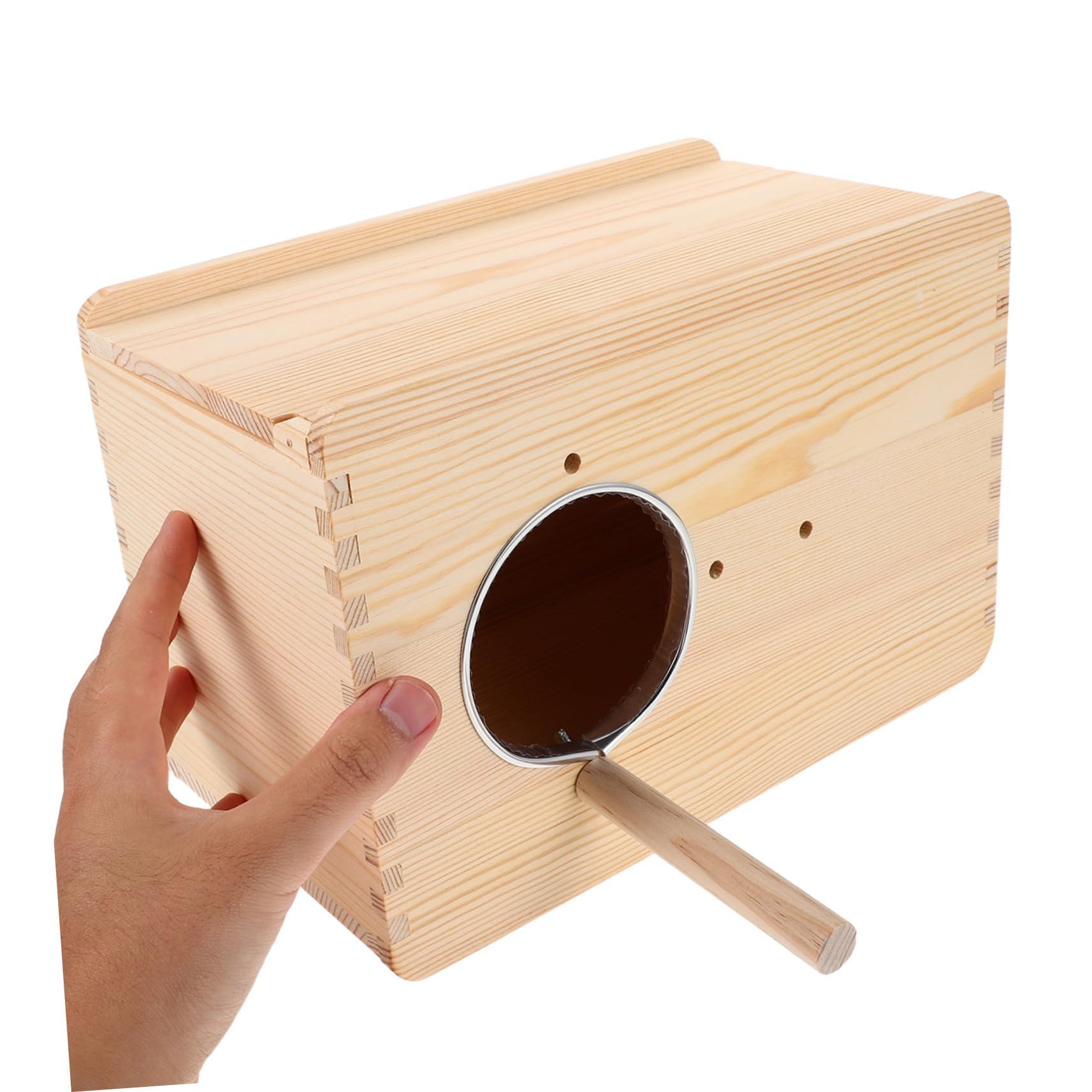 Casa per Uccelli in Legno Solido Nido Allevamento Pappagalli Cocorite e Calopsite con Isolamento Termico e Design Sicuro per Balcone Giardino Patio