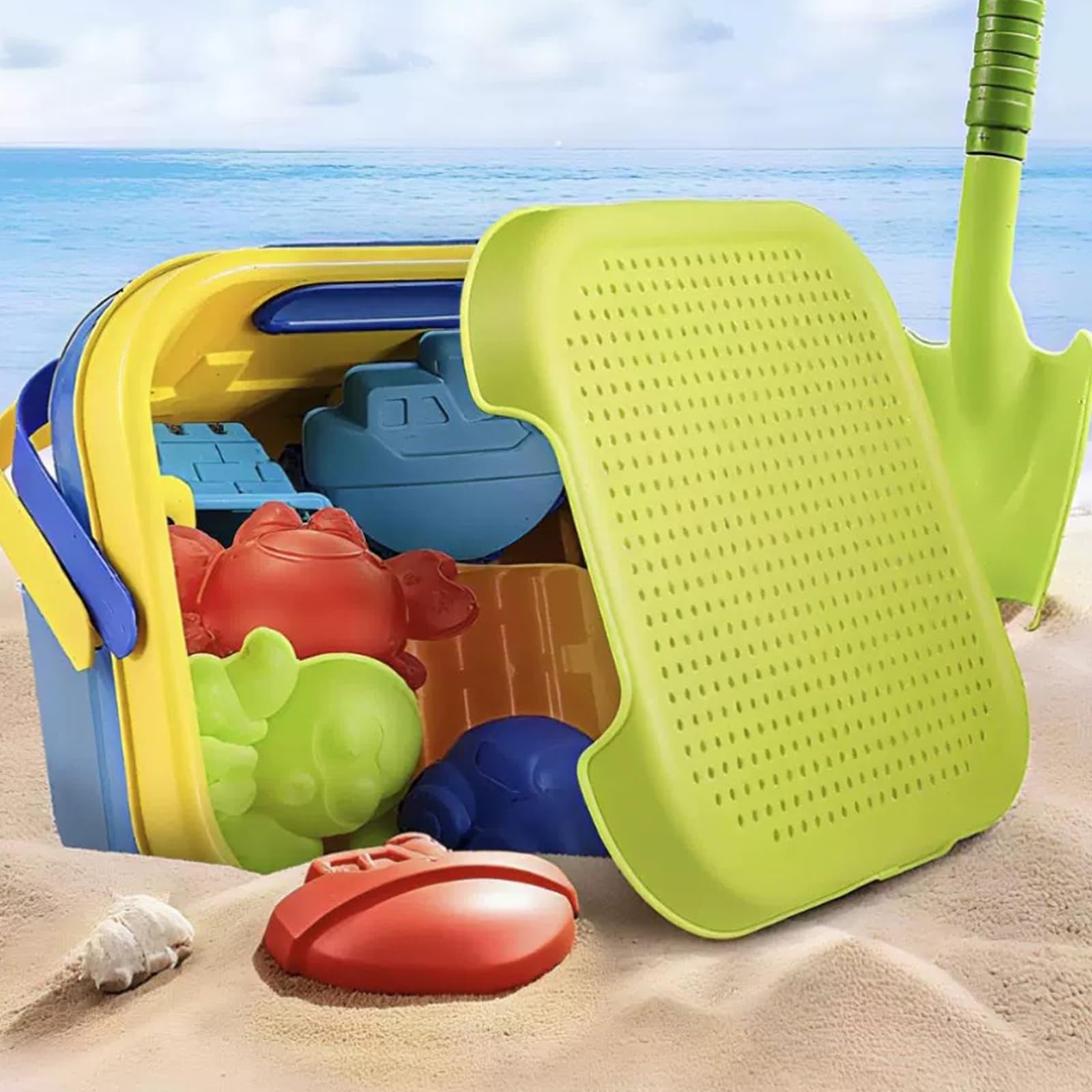 Générique Jouets de, Ensemble de Jeu de 20 pièces avec Seau, poignée de Transport, pelles, arrosoir et Formes de pour Les Jeux en Plein air et Les journées à la Plage en Plein air
