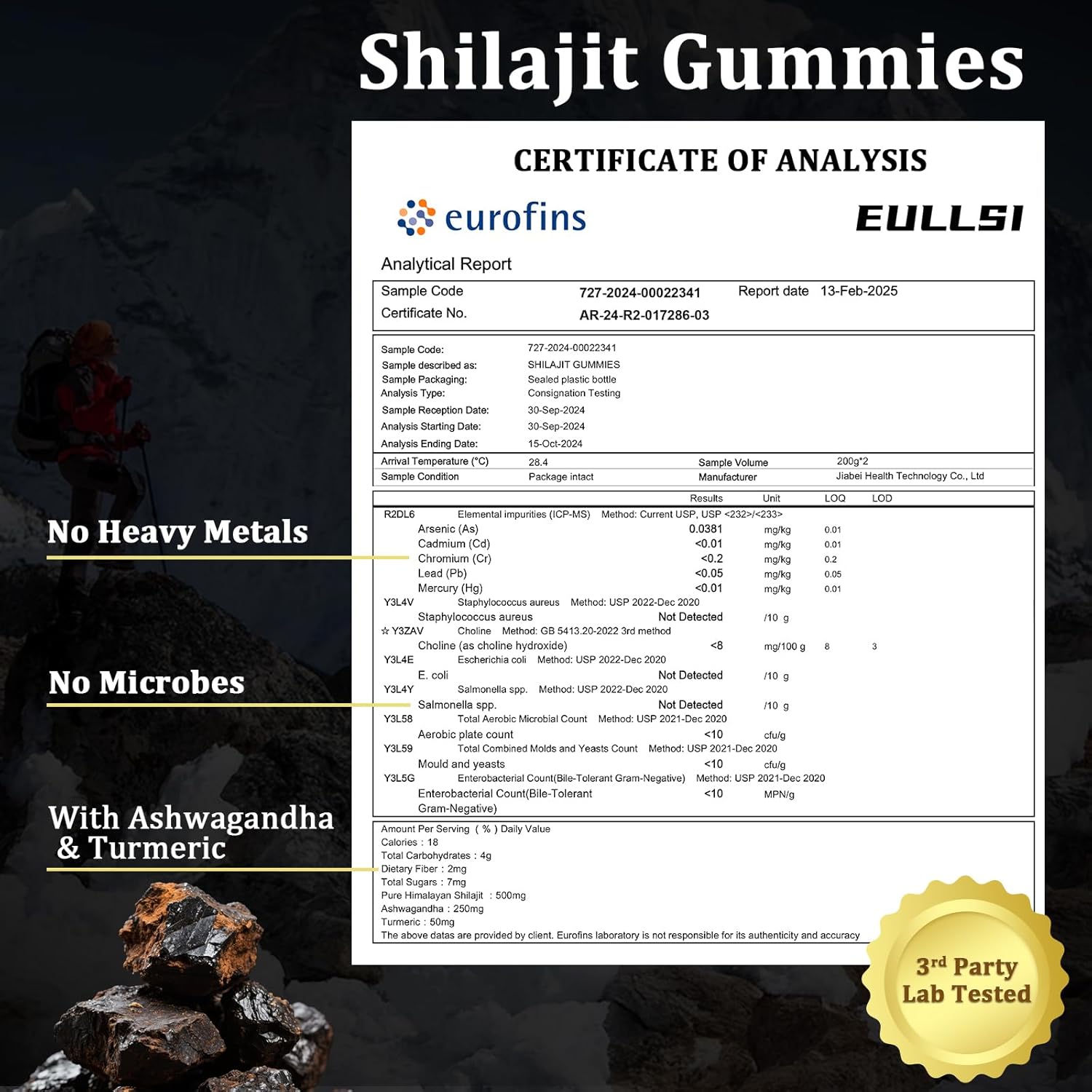 Pure Shilajit Gummies for Men & Women, Organic Ashwagandha Gummies, 85+ Trace Minerals & 75% Fulvic Acid for Energy, Stamina & Immune Support, Vegan Non-GMO, 60 Count - Image 3