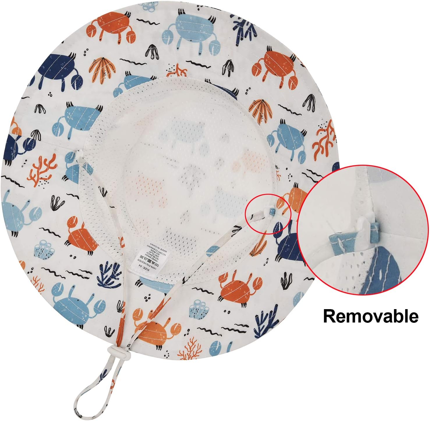 Baby Sun Hat Adjustable - Toddler Kids Beach Pool Bucket UPF 50+ Wide Brim Chin Strap Summer Play Hat - Image 2