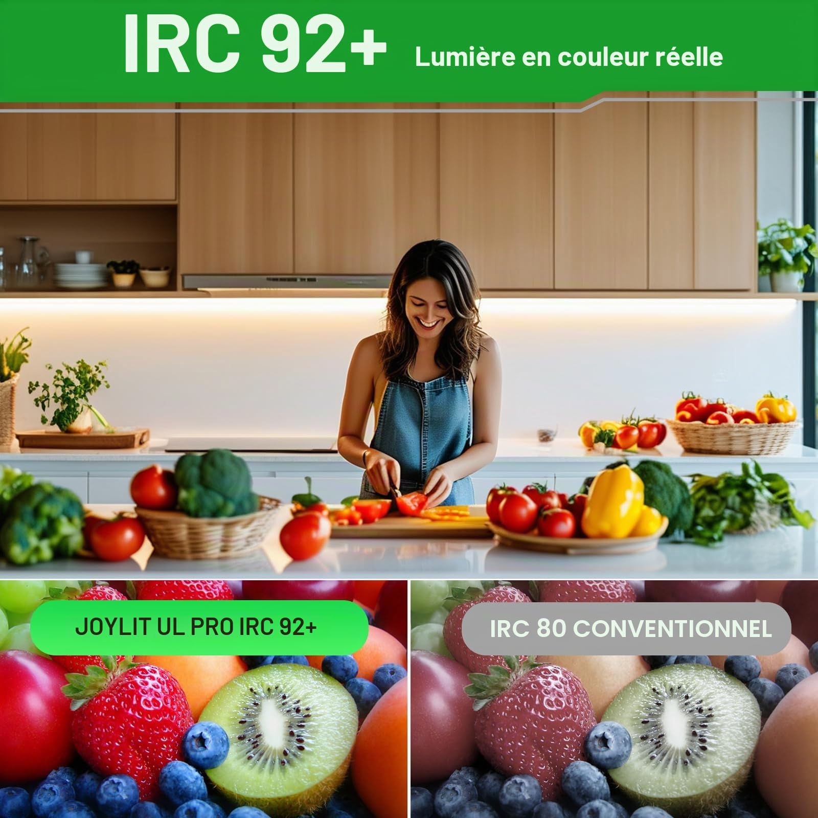 JOYLIT Ruban LED 24V 4000K 5M 238LEDs/M Intérieur, CE UL PRO 13400LM Super Lumineux 24W/M 2835 SMD Blanc Naturel Bande LED CRI 92+, IP20 Autocollante Dimmable Strip LED (Nécessite Aliment 24V 120W)