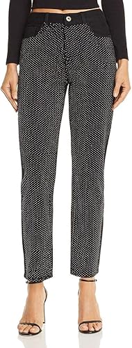 Pistola Nico - Jeans de pierna recta y cintura alta para mujer, Forro plateado