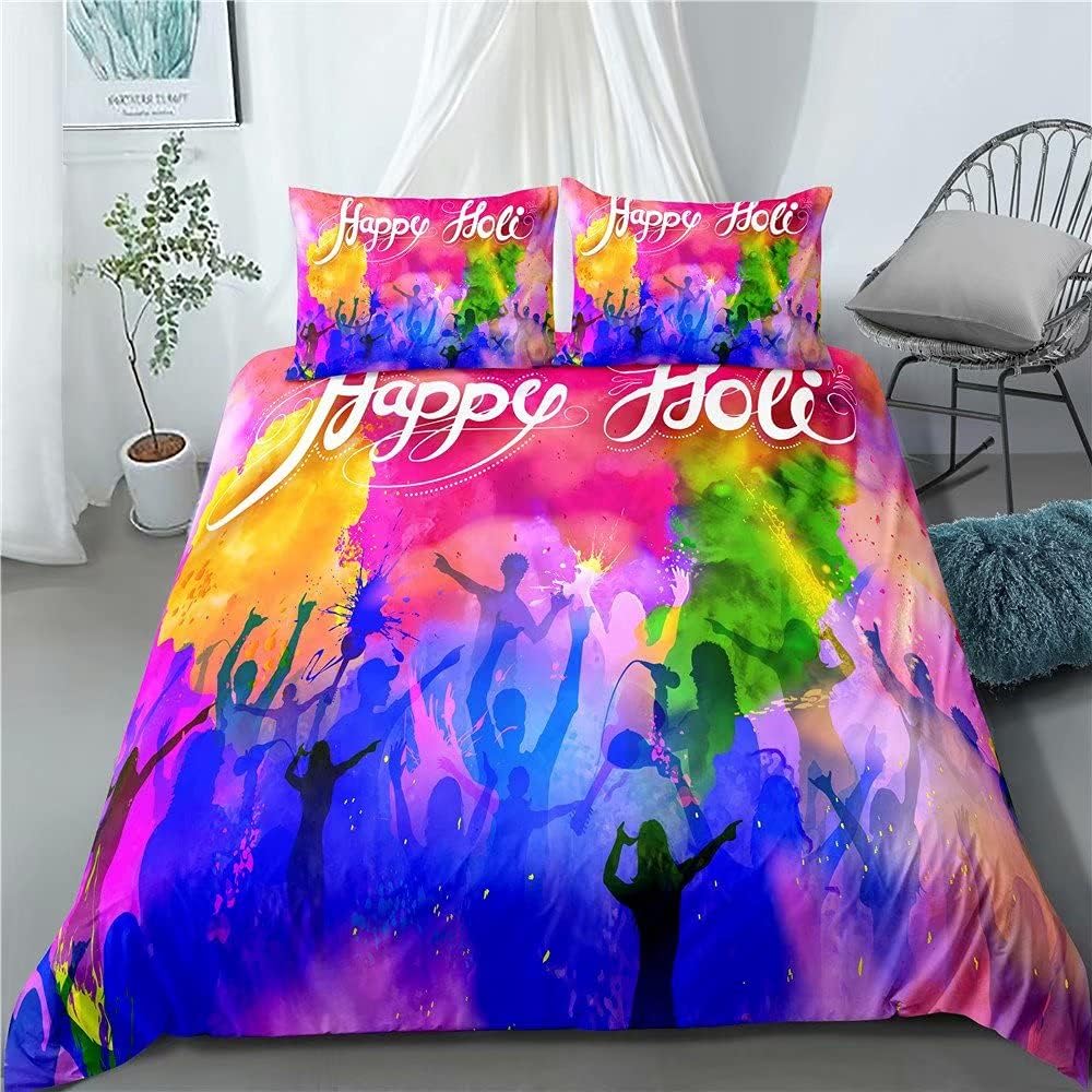 FJMM 3Pcs Color Printed Pattern Bots Duvet Cover Girls Bedding Sets Quilt Cover Set Size Full(No Comforter)
