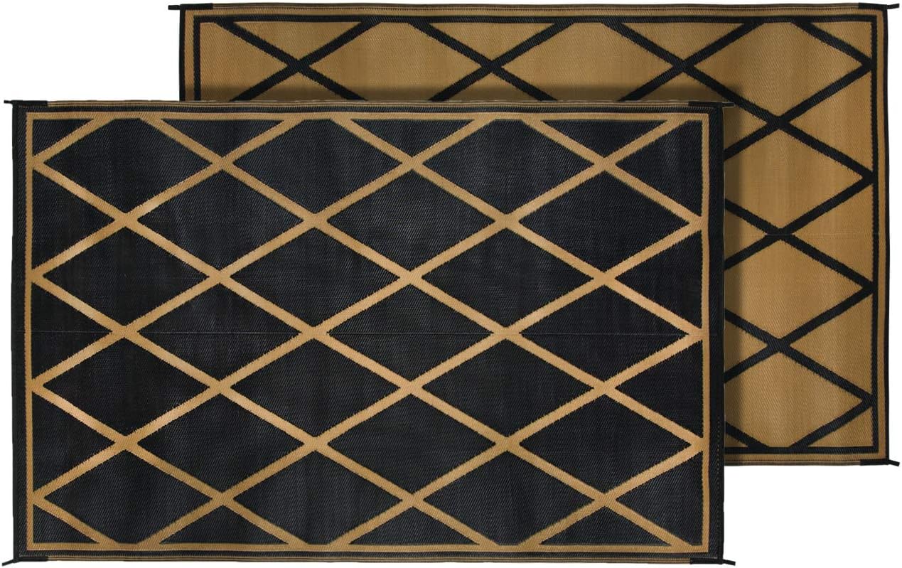 Faulkner Furniture 68888 Mat Diamond 9x12 Black/beige