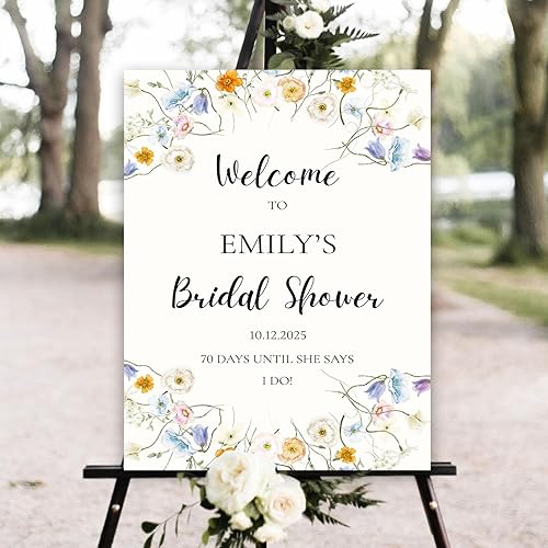 Letrero de despedida de soltera de flores silvestres, letrero de bienvenida de despedida de soltera personalizado, decoración de despedida de
