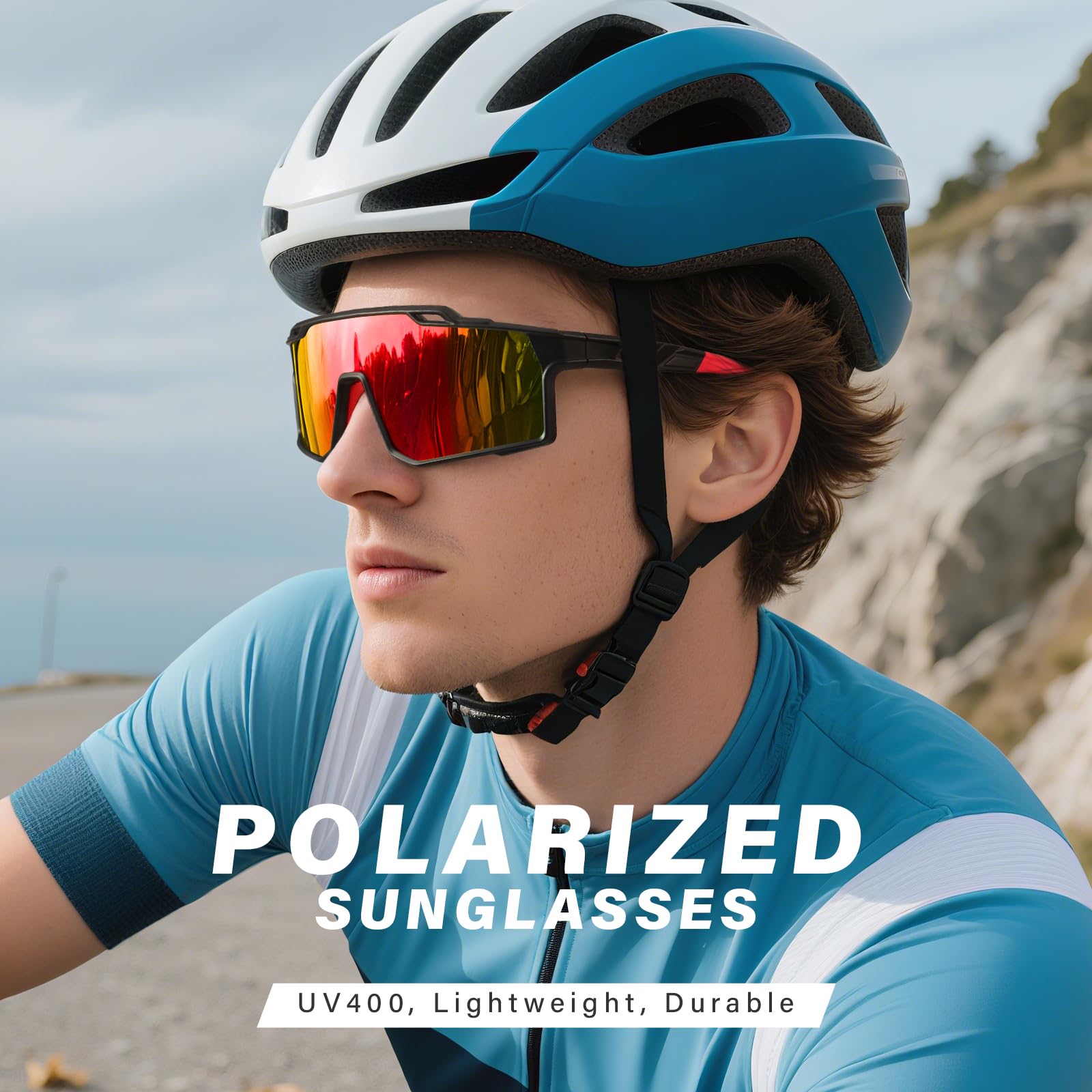 Polaryzacyjne sportowe okulary przeciwsłoneczne męskie jazda na rowerze jazda wędkarstwo ochrona przed promieniowaniem UV okulary przeciwsłoneczne lekkie duże oprawki gogle do roweru górskiego