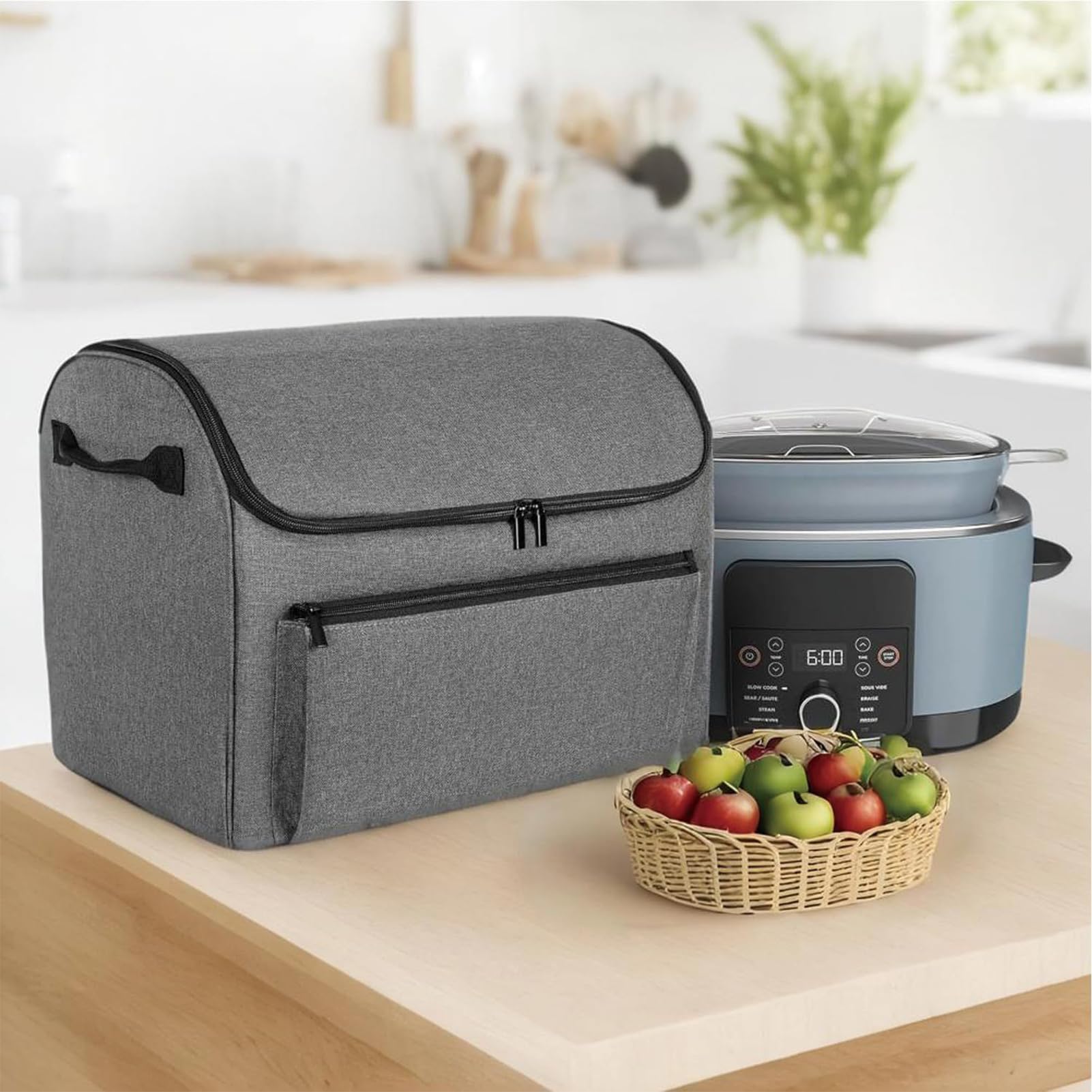 Schongarer Tragetasche Kochtopfträger Schongarer Reisetasche | Wasserdichter Tragbarer mit Zubehörfach, Einfach zu Reinigendes Innenfutter Hülle für Outdoor Picknick Familientreffen