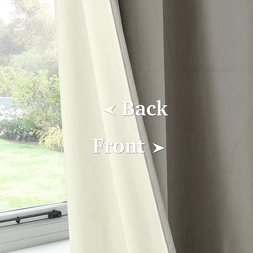 Miniatura 109 de RYB HOME Juego de 2 paneles de cortinas de terciopelo malva, cortinas y cortinas para oscurecer la habitación, con aislamiento térmico, decoración