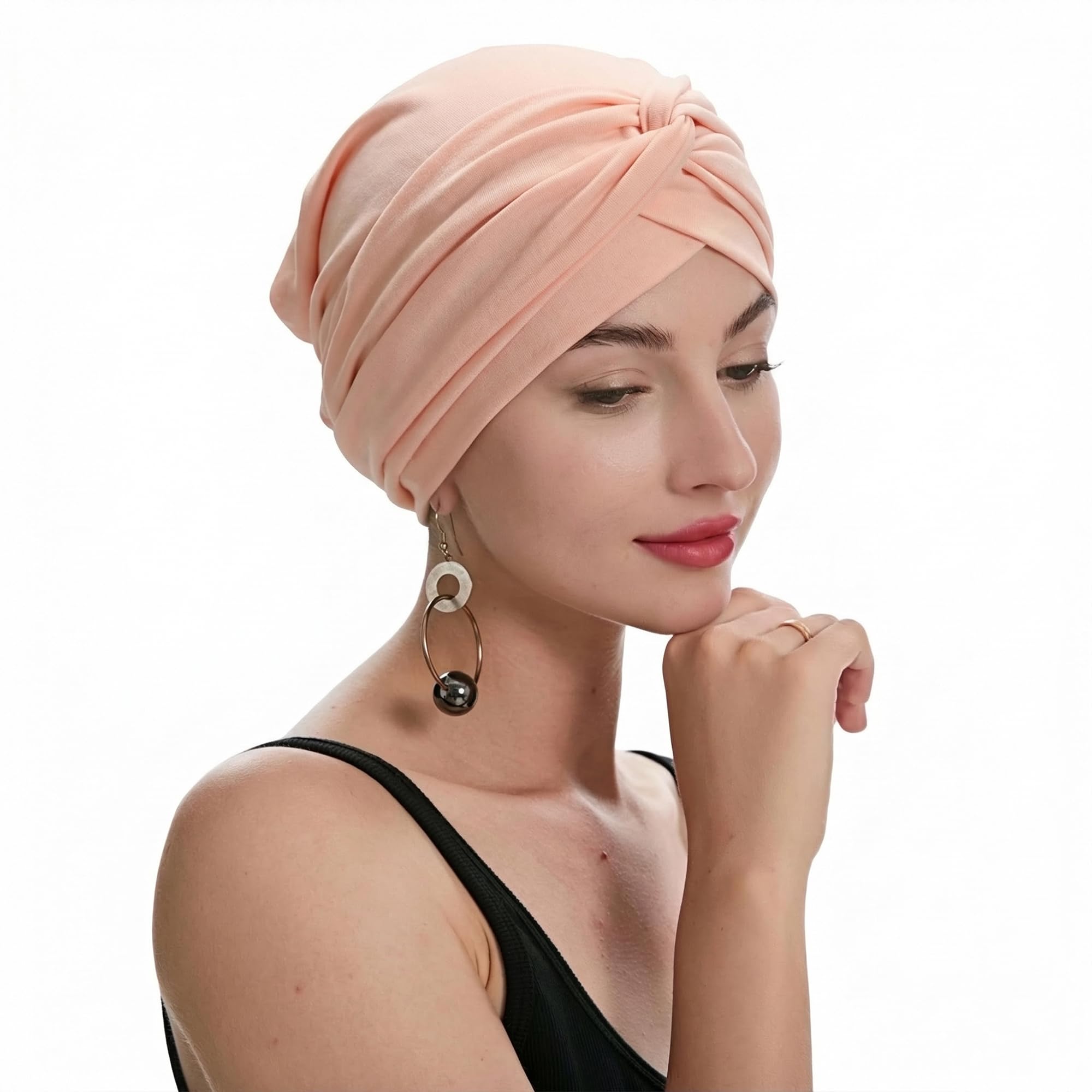 ZLYC Chemo-Kopfbedeckung für Damen, vorgebunden, Turban-Kopfbedeckung, leichte Beanie-Mütze
