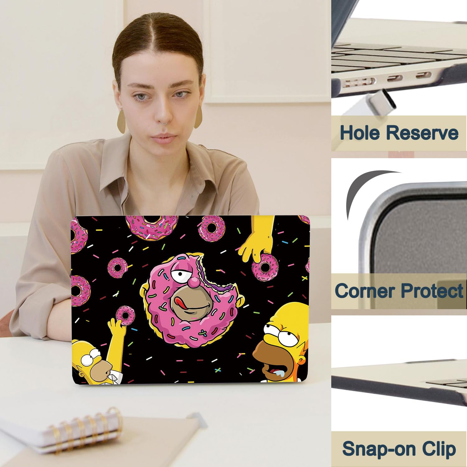 Hard Shell Case For New MacBook Air 13.6 Inch M2 (2022, Model A2681) - Dolphin Design, Matte Finish - View #11