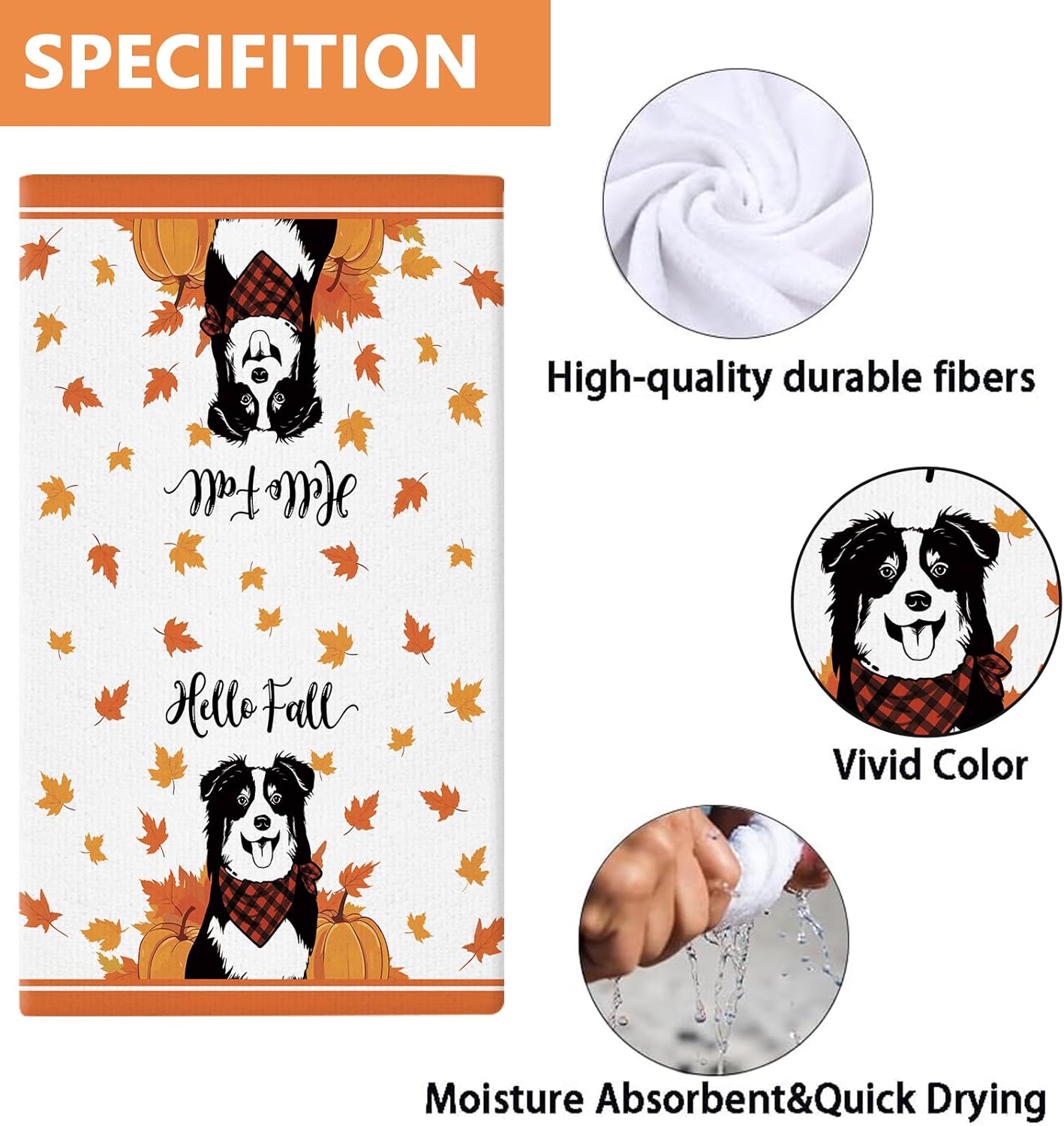 11 Pcs Australian Shepherd Kitchen Towels 14x21 Inch Puppy Dog Dish Towels Seasonal Christmas Mother Day Gift Holiday Hand Towels for Home Kitchen Bathroom Decoration - Image 2