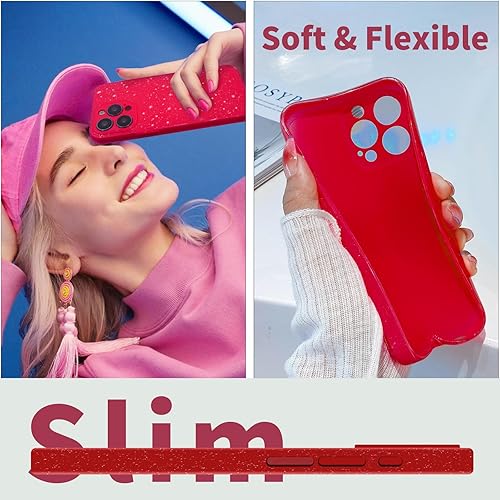 Miniatura 6 de Funda para iPhone 15 Pro Max con purpurina, para iPhone 15 Pro Max, funda de teléfono para mujeres y niñas, funda delgada y suave de silicona