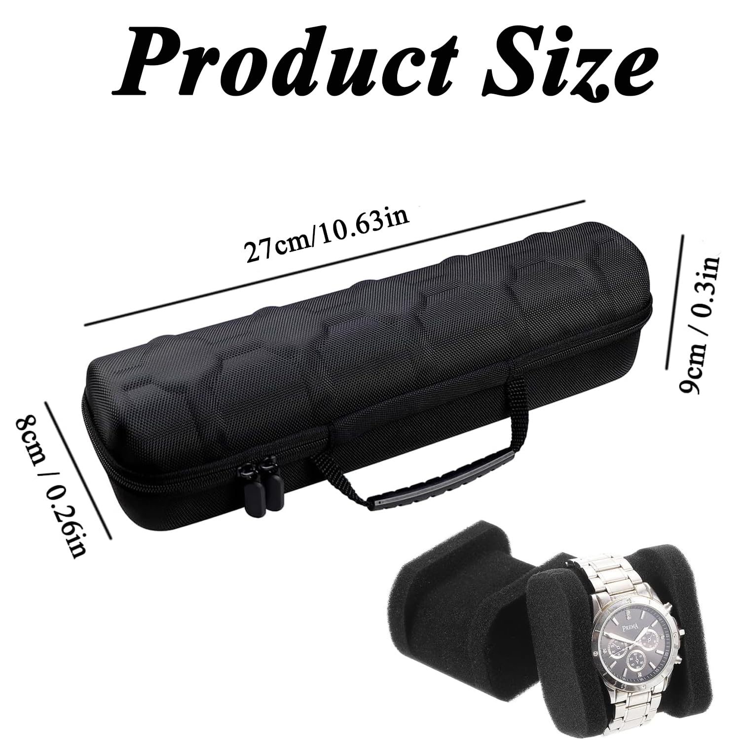 Étui De Voyage Rigide Pour Montres 4 Emplacements, Boîte De Rangement Eva Avec Coussin Anti-Mouvement, Organisateur Portable Pour Hommes Et Femmes, Compatible Avec Montres Intelligentes (Noir)