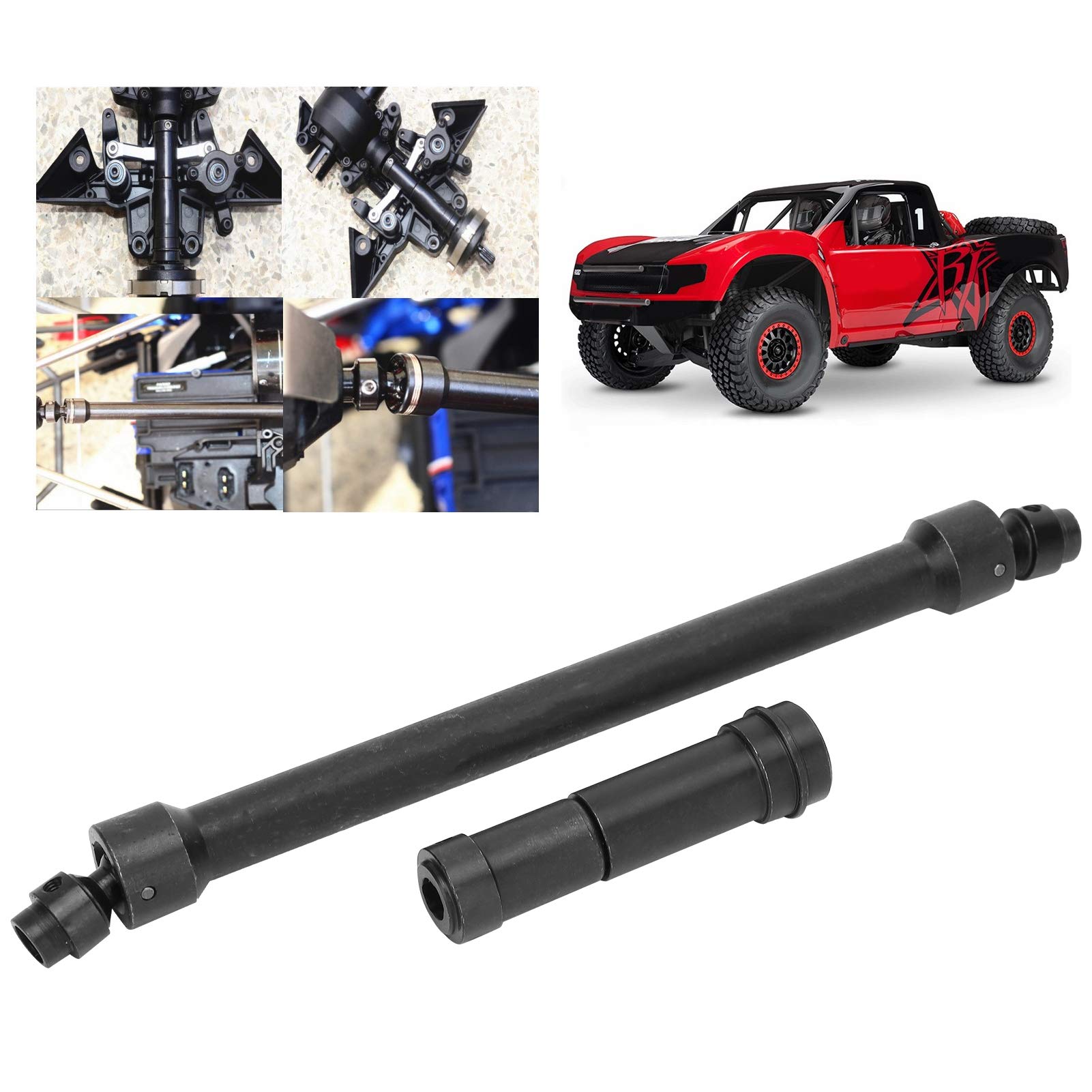Arbre de transmission RC, arbre central arrière en acier dur + arbre d'entraînement avant avec vis Accessoire RC compatible avec Traxxas UDR Unlimited Desert Racing 1/7 RC Car