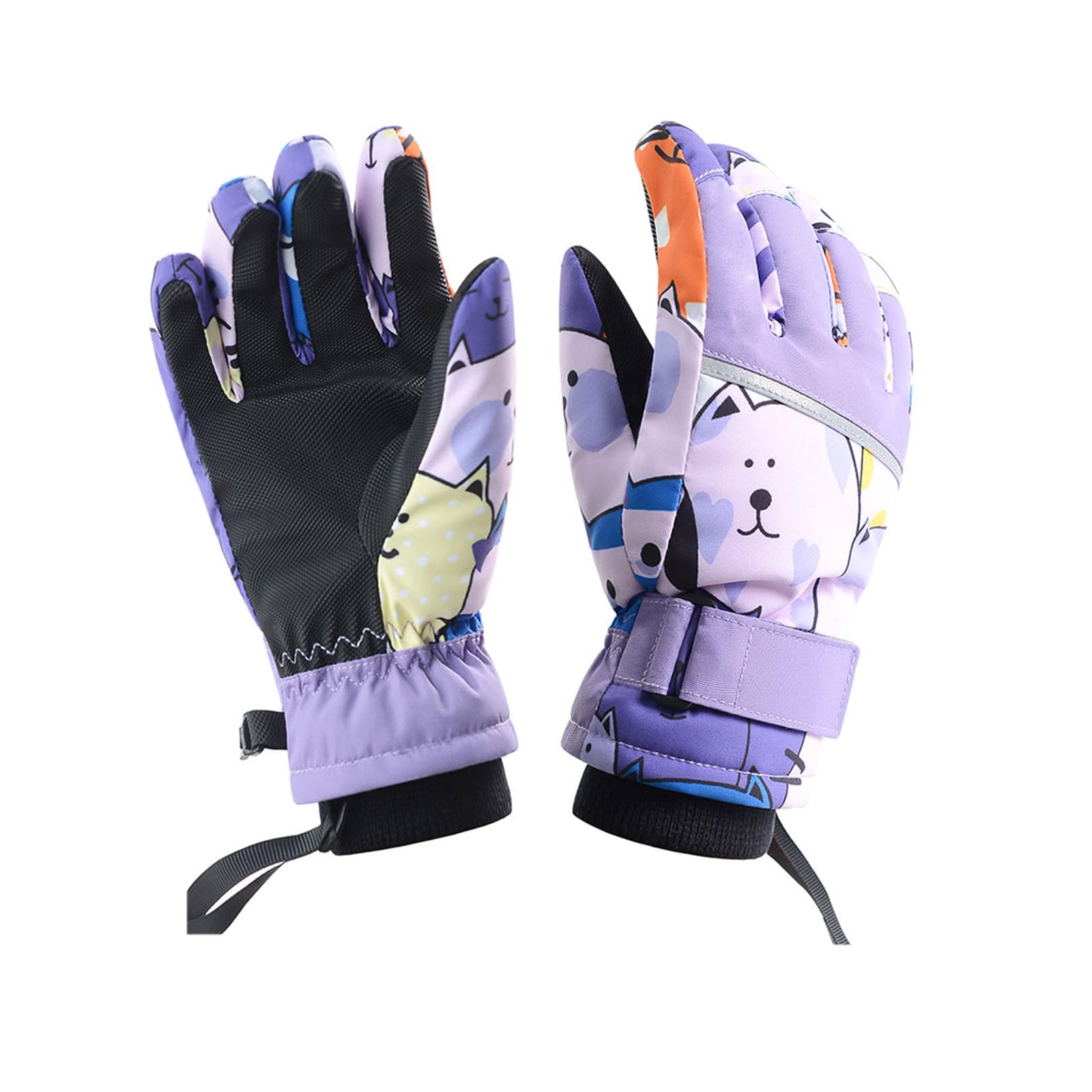 Guantes de Esquí para Niños, Guantes Nieve niño, Guantes termicos para Frio Extremo, Impermeable Deportes, para Snowboard, Ciclismo, Correr,[a] Purple 1,S (9~12 Years)
