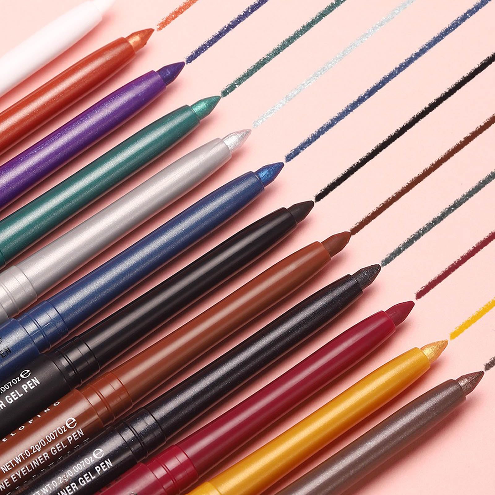 Wasserdichtes, wischfestes Creme-Eyeliner-Set, schnelltrocknend, glatter Gleiter, 12 vielseitige Farbtöne erhältlich, Anfänger-zugelassen, langlebig, sicher für empfindliche Augen und alle