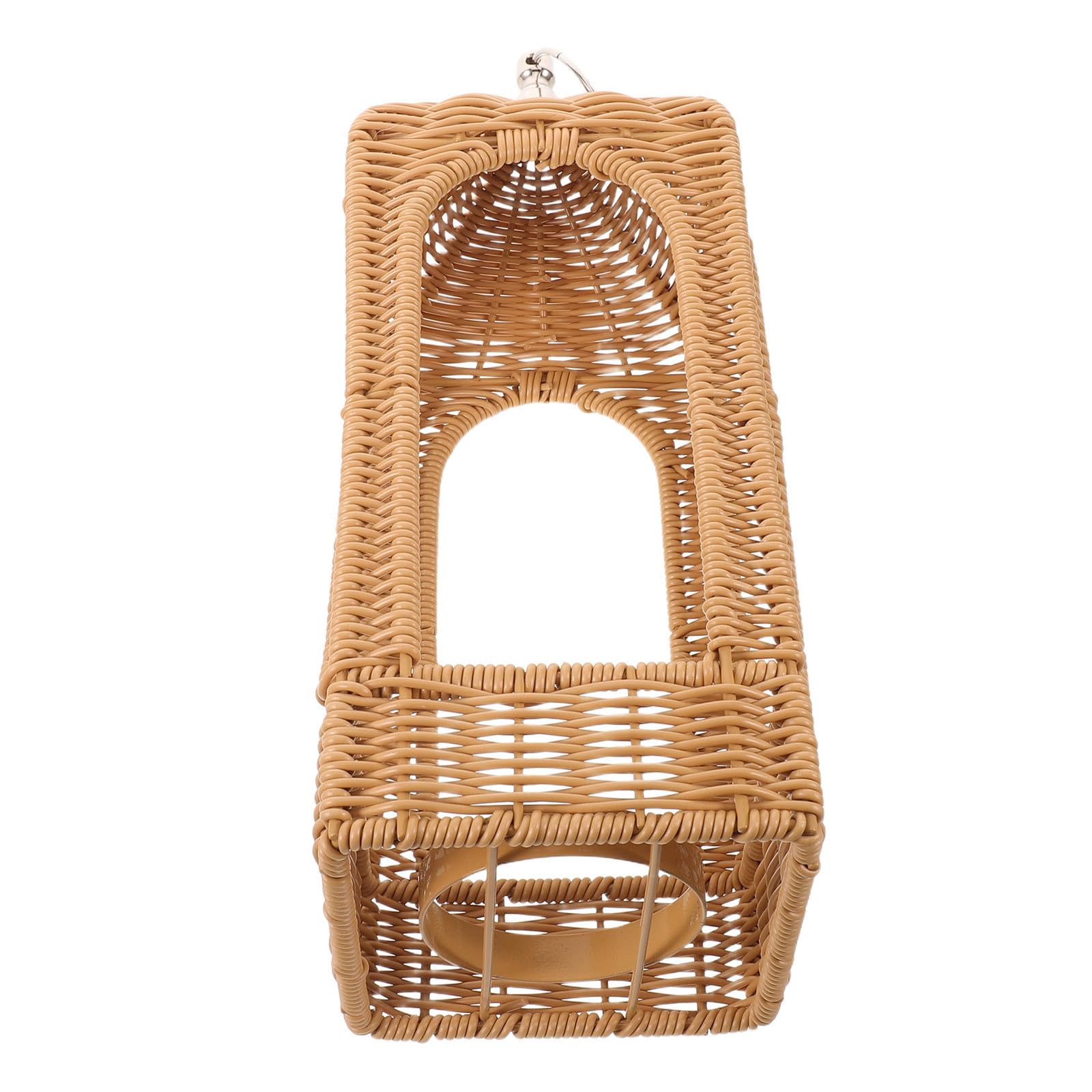 VILLCASE Farolillo Decorativo de Ratán Sintético Color Café Resistente al Clima Que Difunde Luz de Vela para Decoración de Fiesta en Jardín y Ambiente Exterior