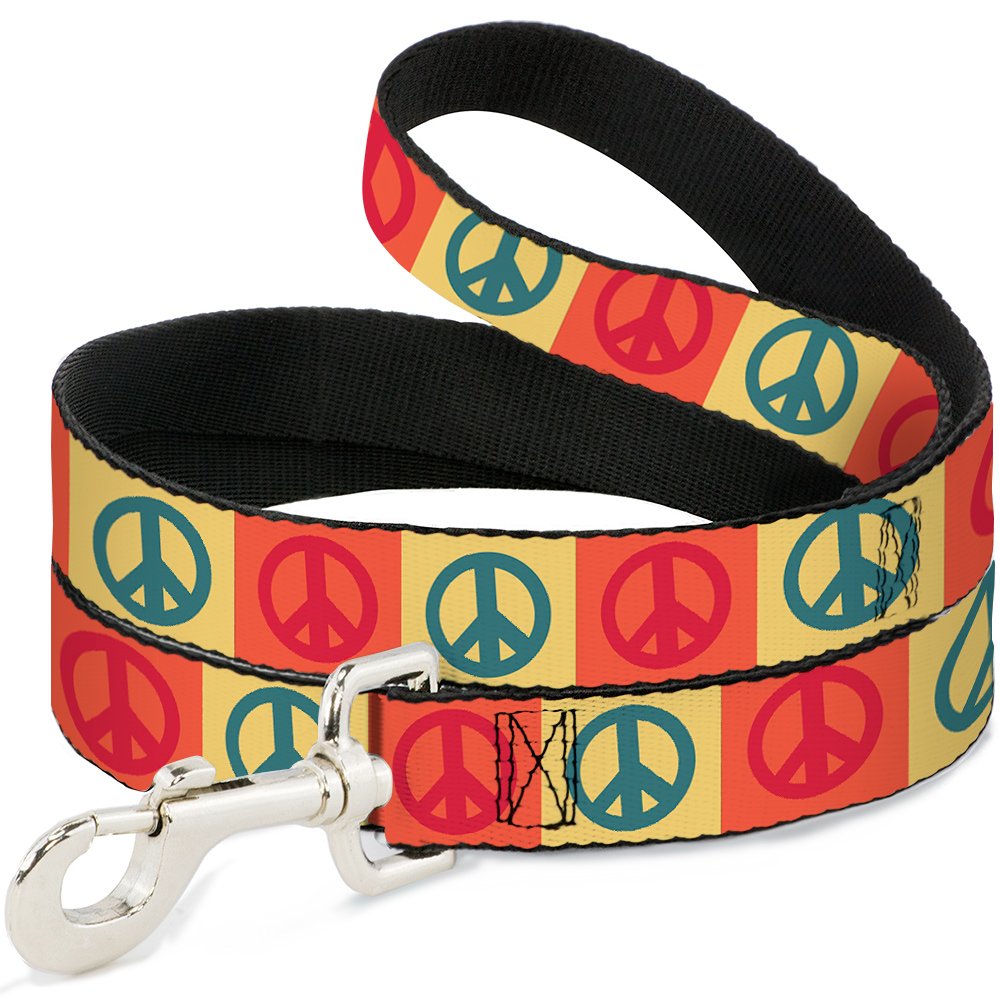 Laisse pour chien Buckle Down Les Blocs de Paix colorée de 1,8m x 2,5cm