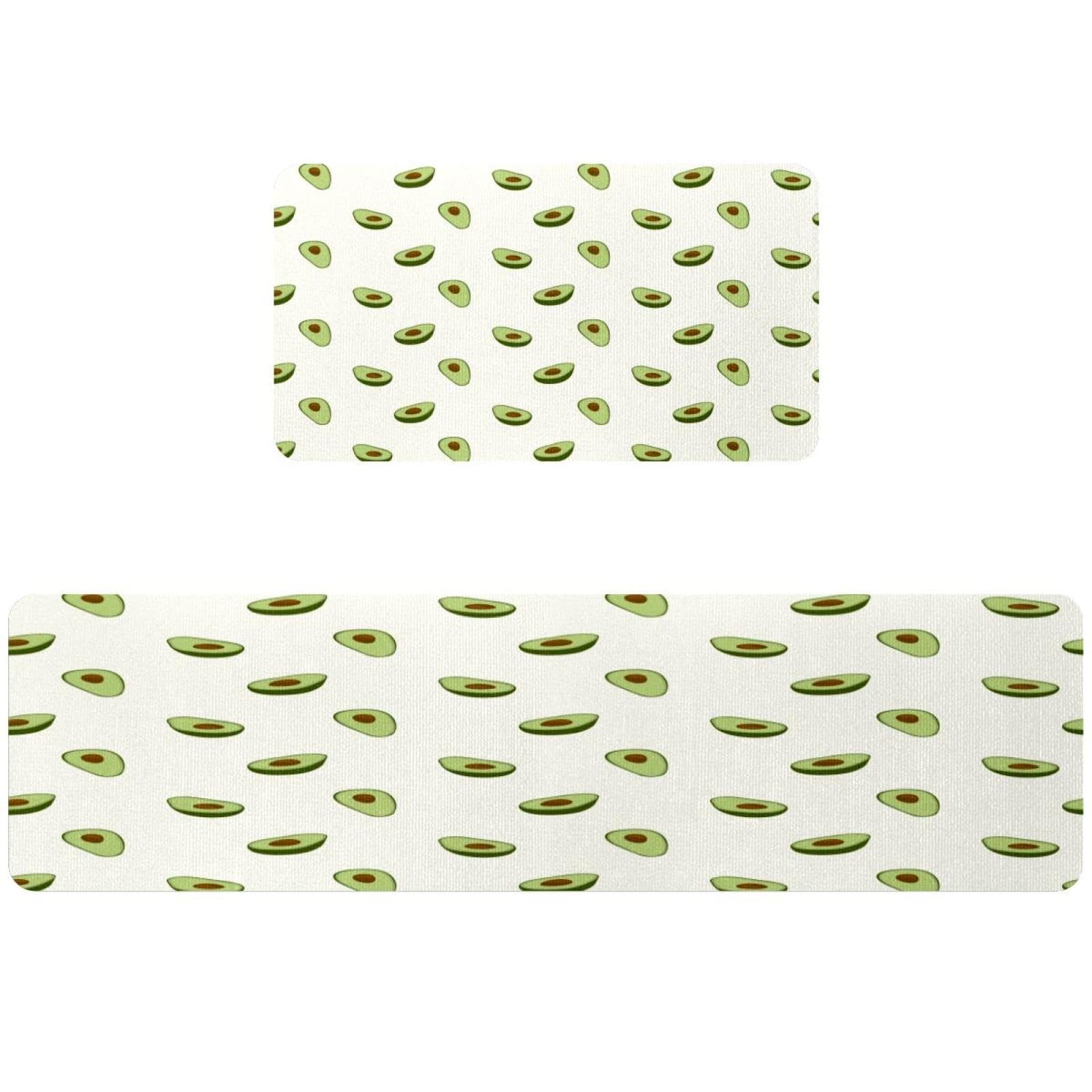 Alfombrilla de cocina lavable con patrón de aguacate antideslizante y suave