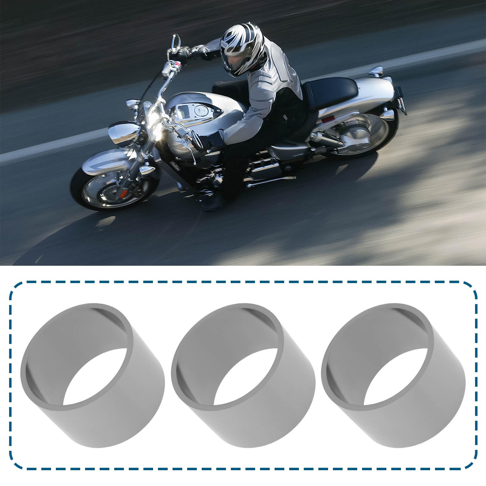2 Pezzi Guarnizione Tubo di Scarico Moto Guarnizione Tubo di Scarico Mmuffler per Tubo di Scarico con Diametro Interno 45 Mm 50x45x33 Mm Grigio