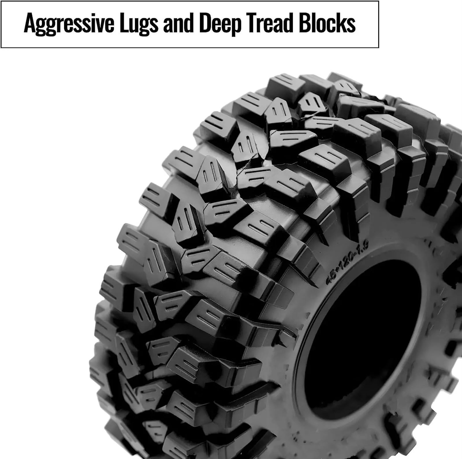 RC NeumáTicos Compatible con SCX10 para 90046 UTB18 TRX4 TRX6 para Redcat Gen8 7VS4-10 1.9in RC Juego De Neumáticos Goma 1/10 Neumático Trepador Control Remoto