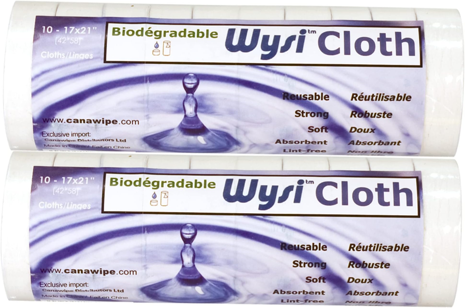 Wysi Multi-Purpose Cloths - Expandable 17x21โ Cloth, Just Add Water - 2 Rolls of 10 Individually Wrapped Tablets - Multipurpose All Natural Reusable Cloths - 100% Cellulose - Biodegradable