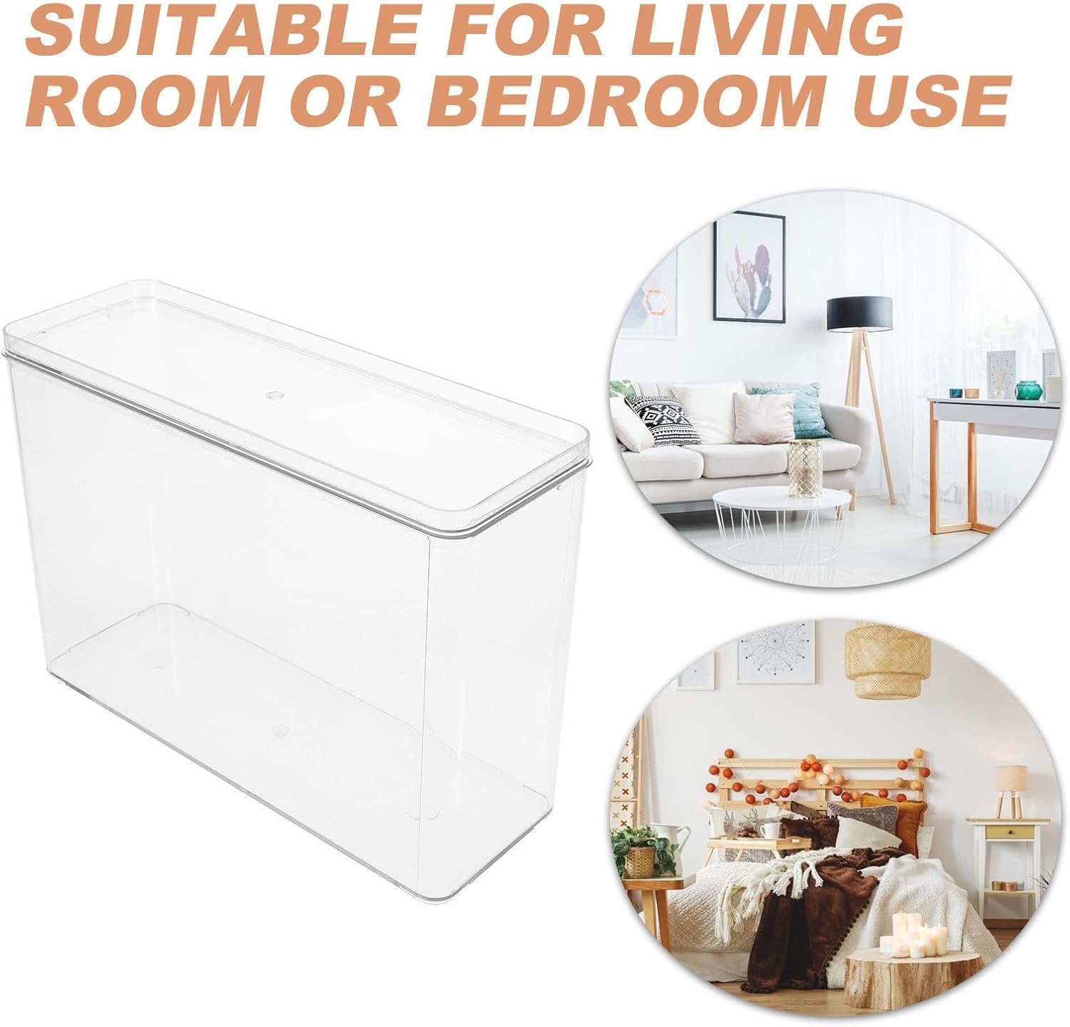 SHOWERORO Large Capacity Acrylic Storage Box for Desktop and Home Organization, Phone Case Storage Organizer with Design, Space Saving Sundries Small Box for Household Items