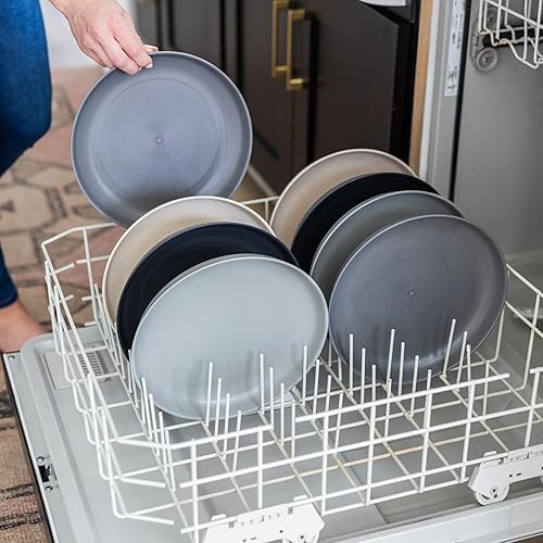 Miniatura 7 de Grow Forward Platos de paja de trigo prémium Juego de 8 platos de plástico duro reutilizables de 10 pulgadas Platos irrompibles y aptos para