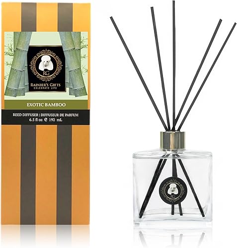 Vista 8 de Rainier’s Gifts Reed Diffuser Set (Boracay Sea Salt) - Scented Oil Diffuser Sticks - Home Fragrance Aromatherapy Air Freshener 6.5 fl oz